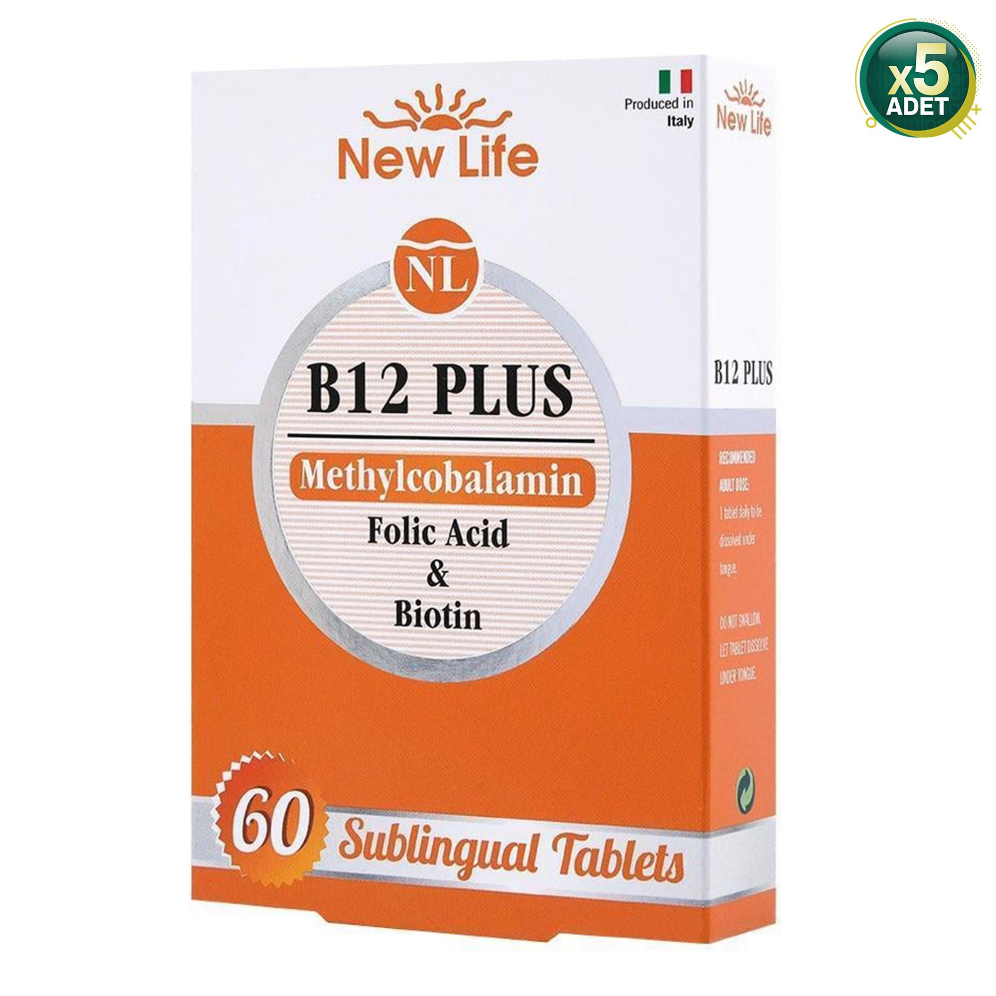 New Life B12 Plus Dilaltı 60 Tablet 5 Adet