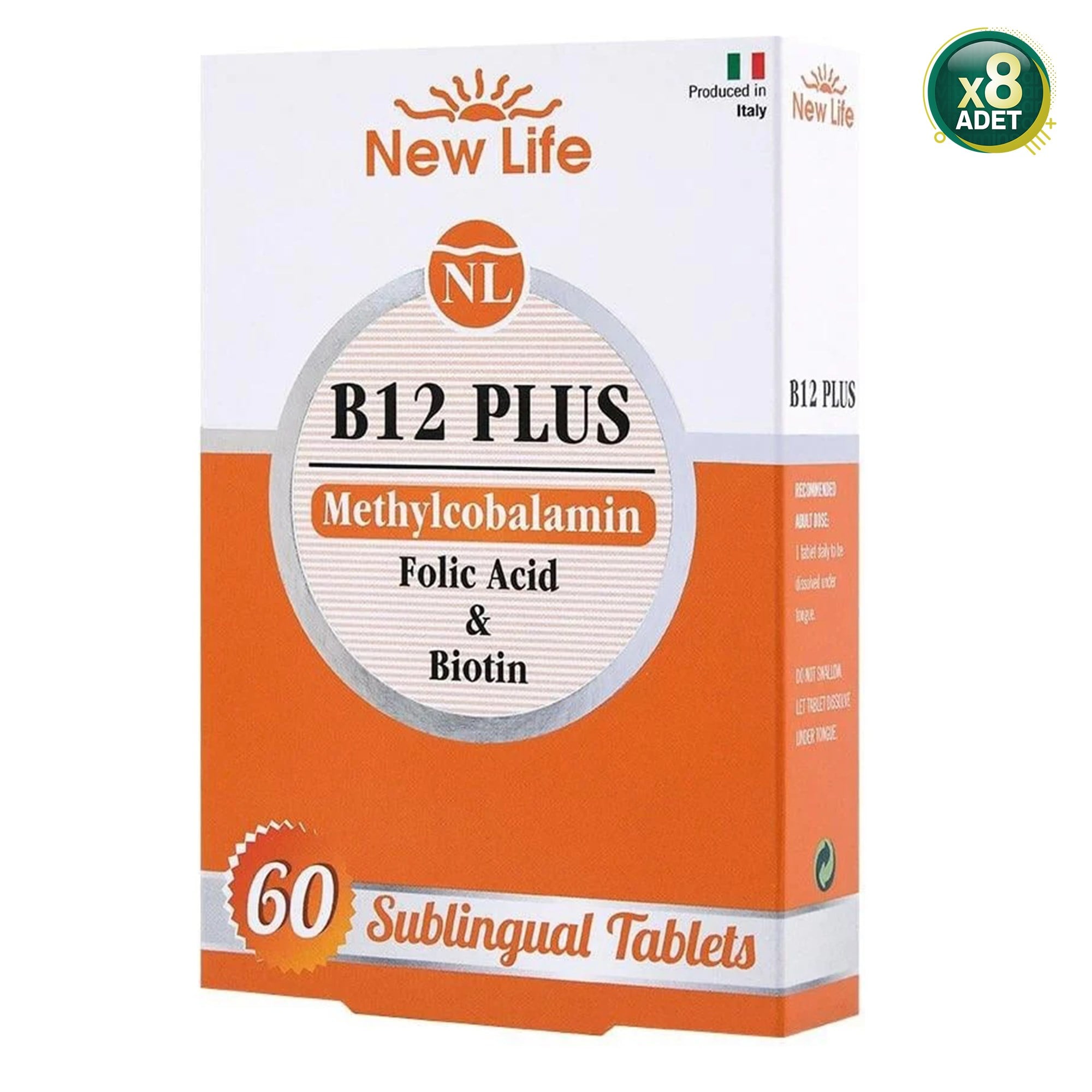 New Life B12 Plus Dilaltı 60 Tablet 8 Adet