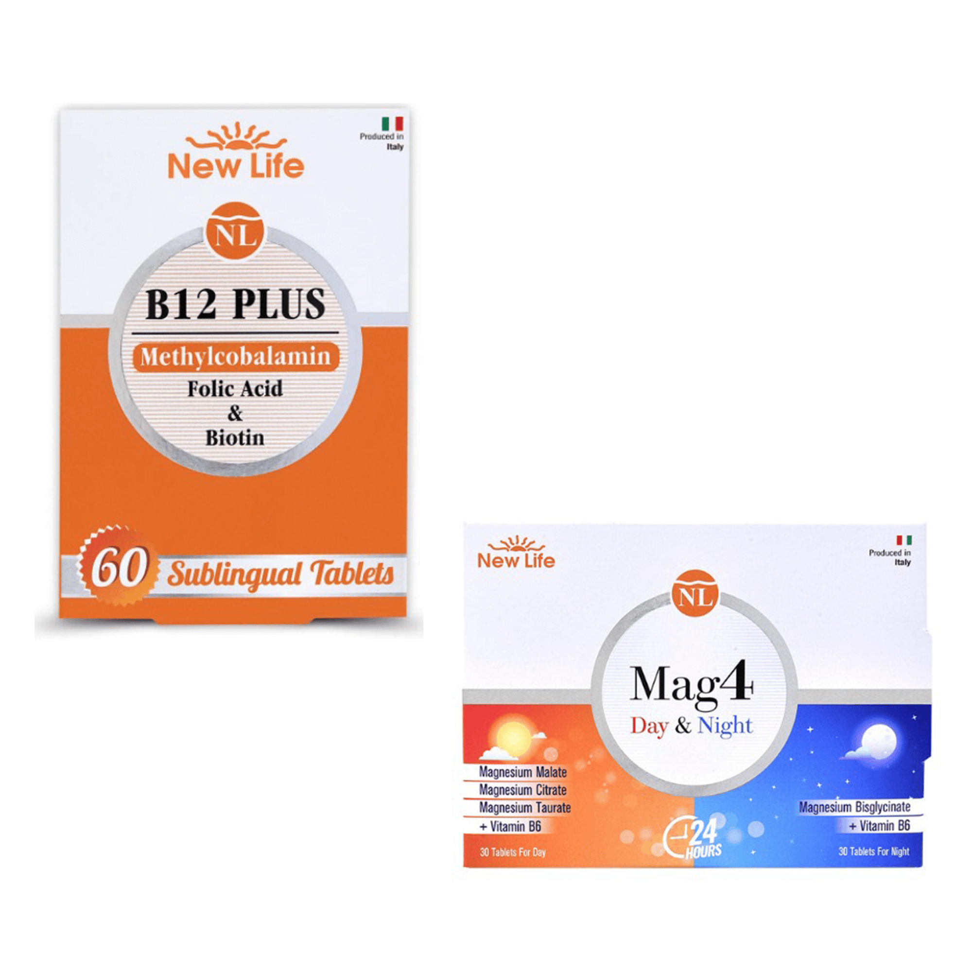 New Life Mag4 Day Night 30 + 30 Tablet+New Life B12 Plus Methylcobalamin 60 Tablet