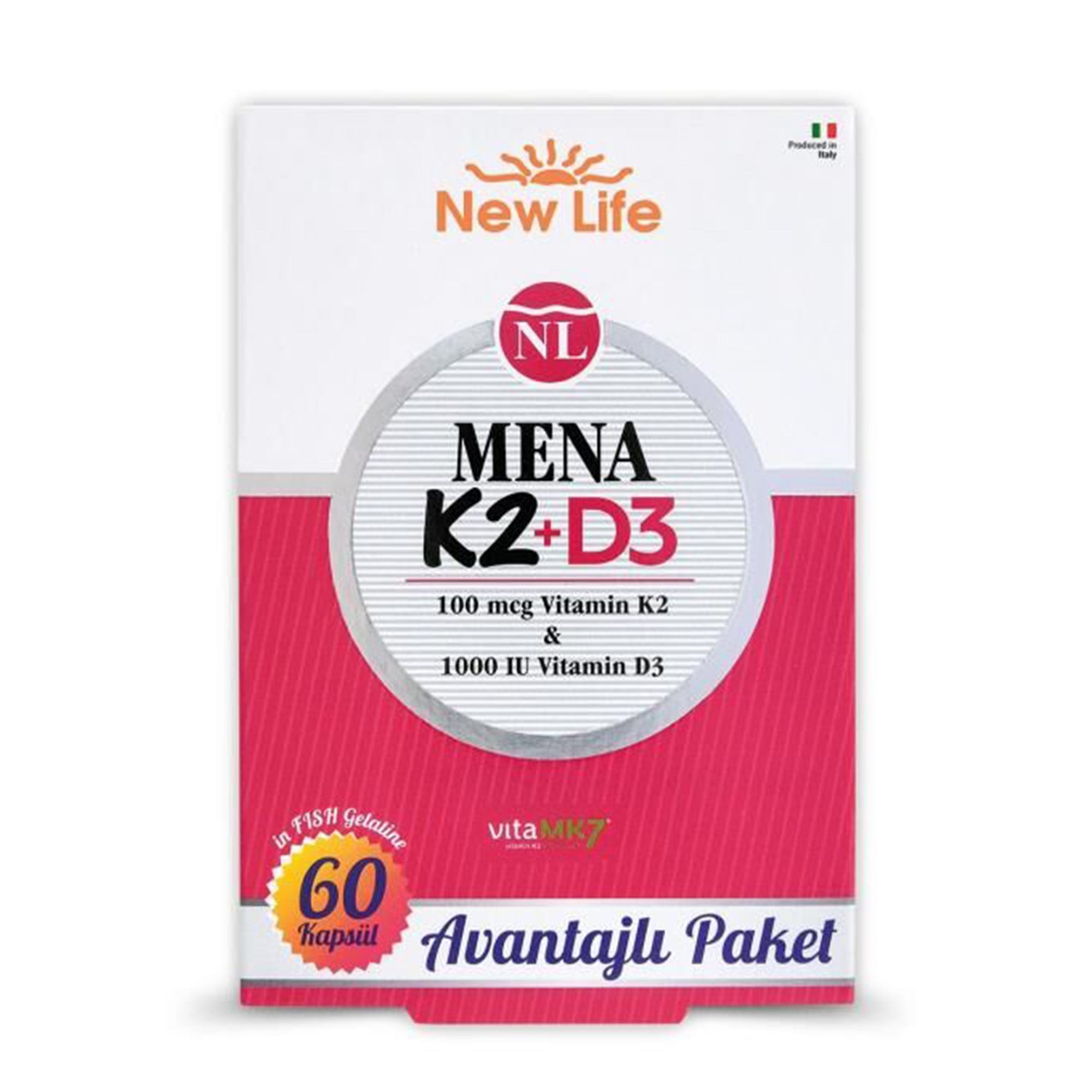 New Life Mena K2+D3 60 Kapsül