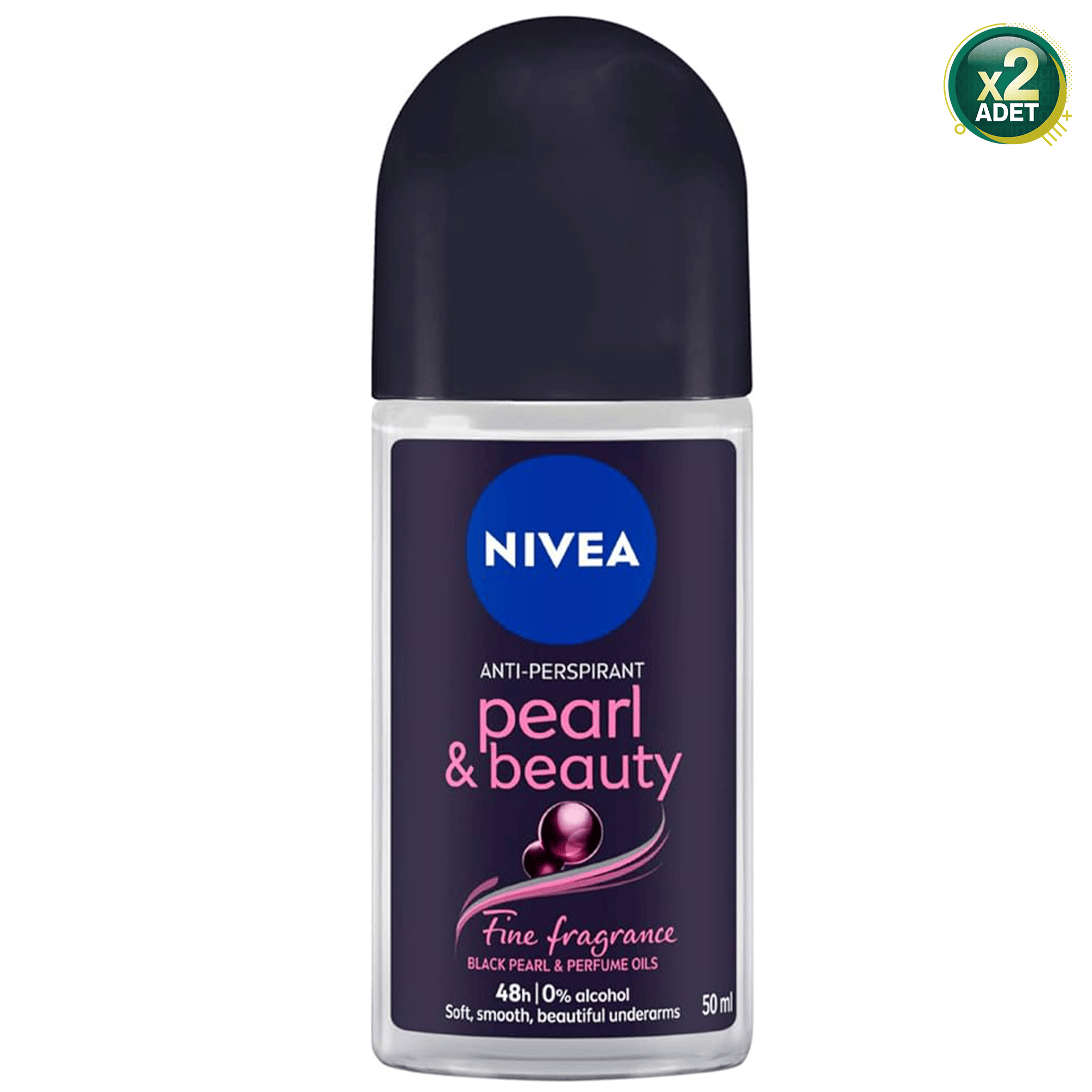 Nivea Pearl & Beauty Black Kadın Roll-On Deodorant 50 ml 2 Adet