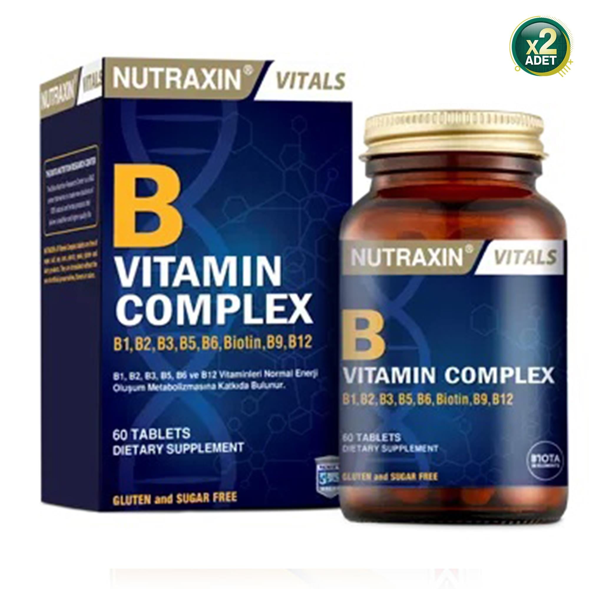 Nutraxin B Vitamin Complex 60 Tablet 2 Adet