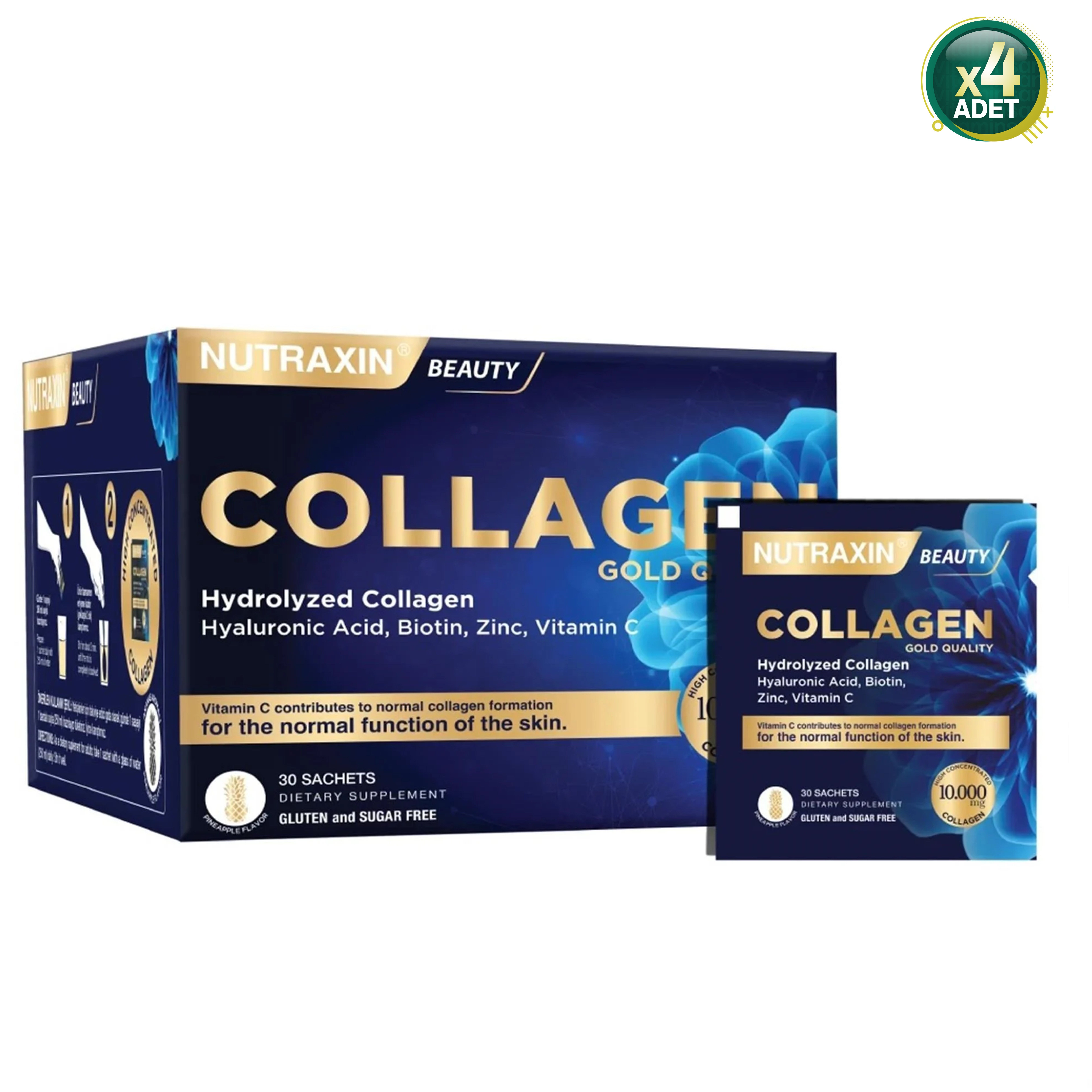 Nutraxin Collagen 10000 mg 30 Saşe 4 Adet
