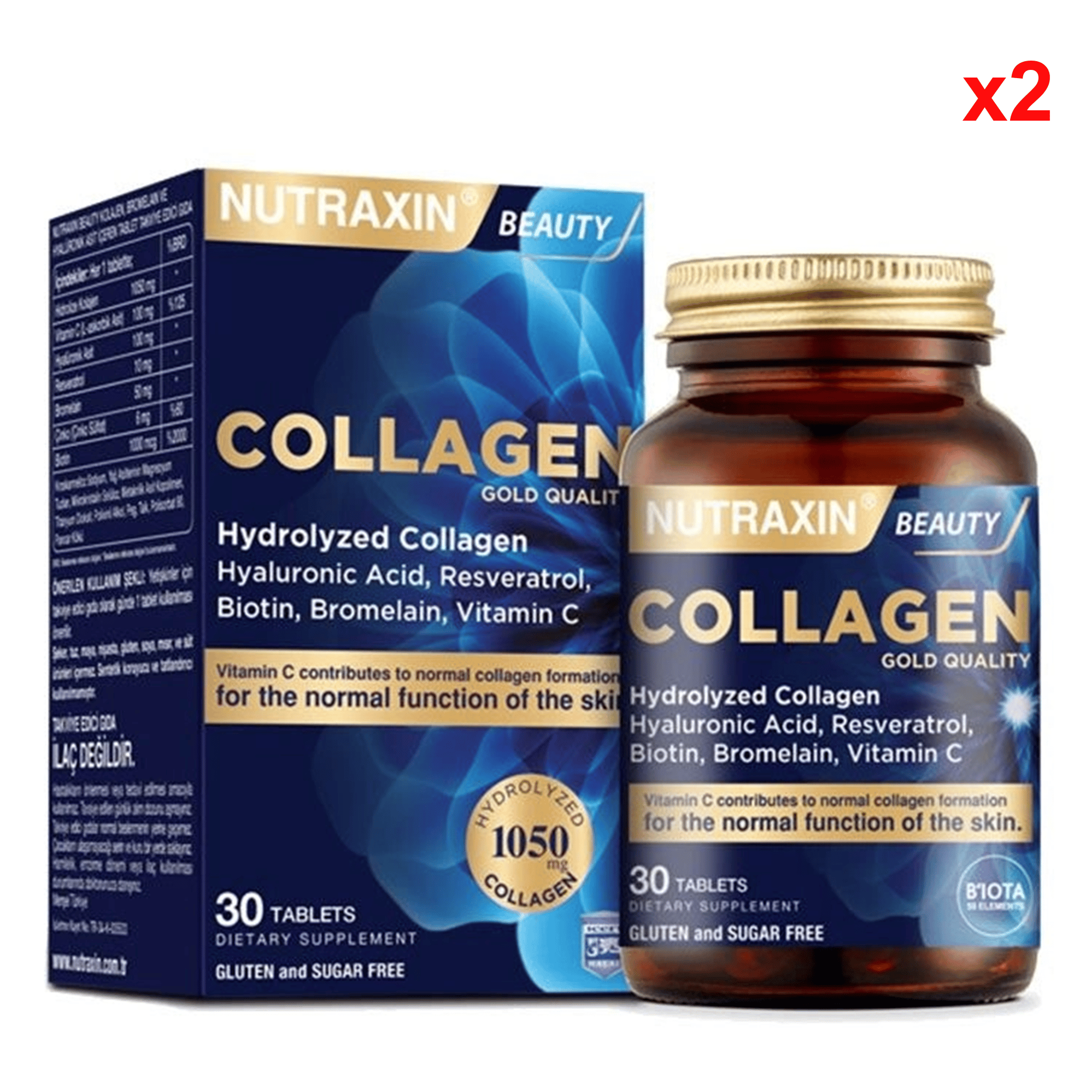 Nutraxin Collagen Beauty Takviye Edici Gıda 30 Tablet 2 Adet