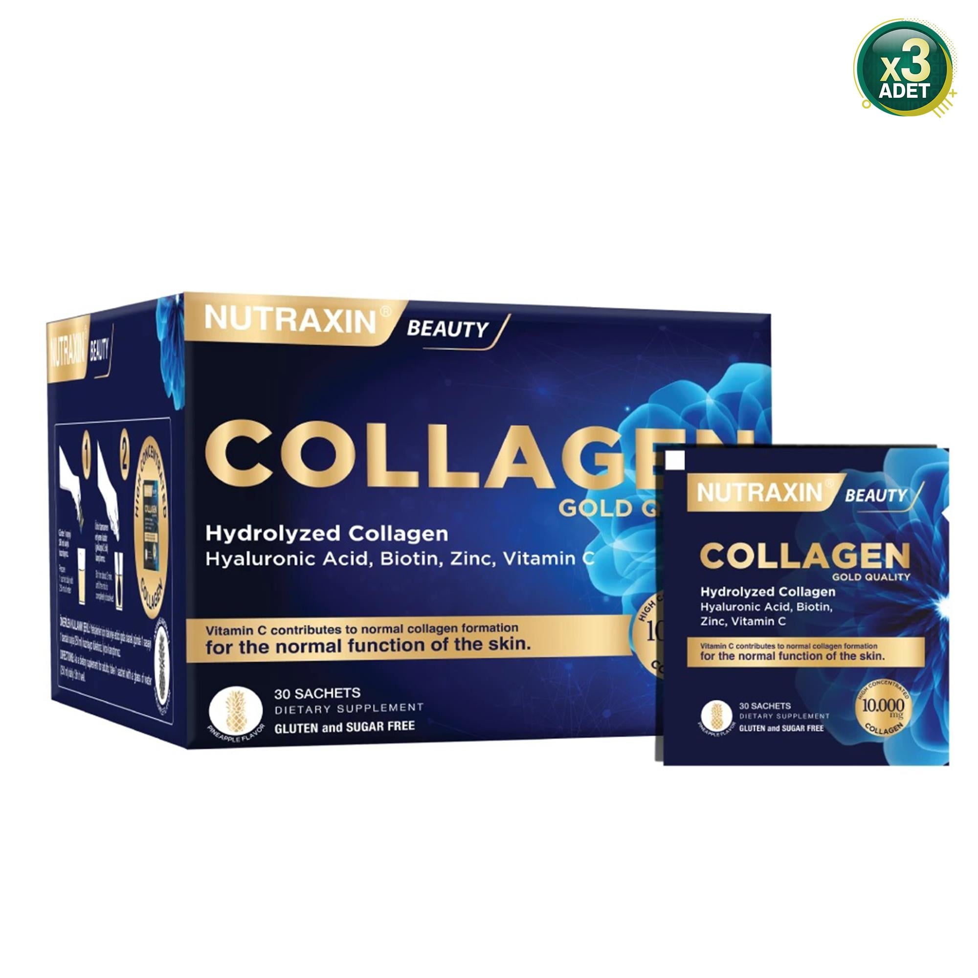 Nutraxin Collagen Gold Quauty Takviye Edici Gıda 30 Saşe 3 Adet
