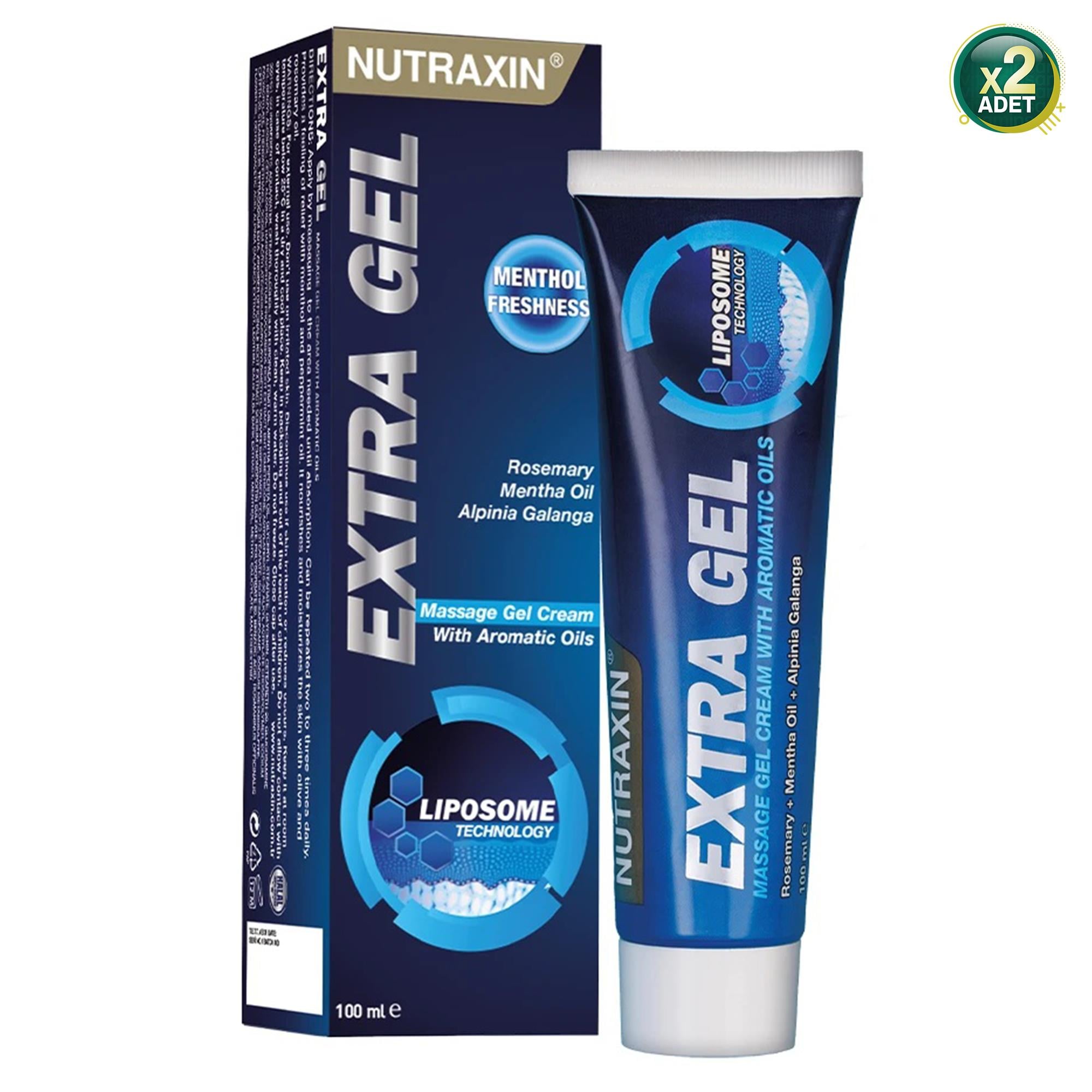 Nutraxin Extra Gel Aromatik Yağlar İçeren Masaj Jeli 100 ml x 2 Adet