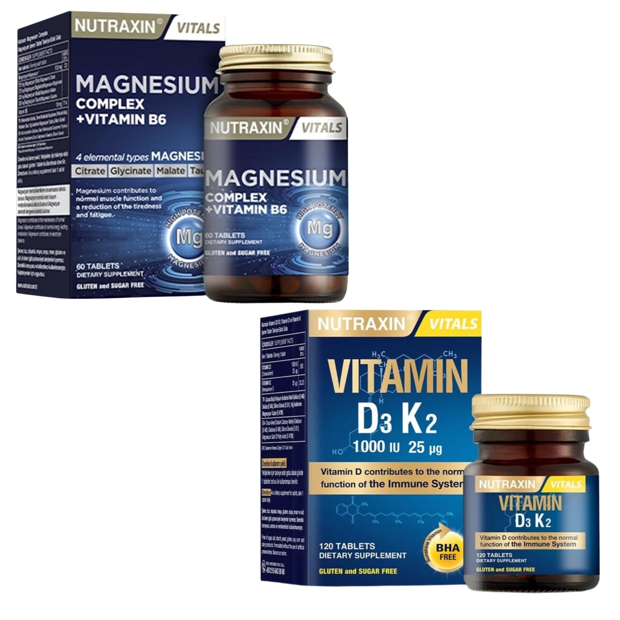 Nutraxin Magnesium Complex 60 Tb + Nutraxin D3K2 120 Tb