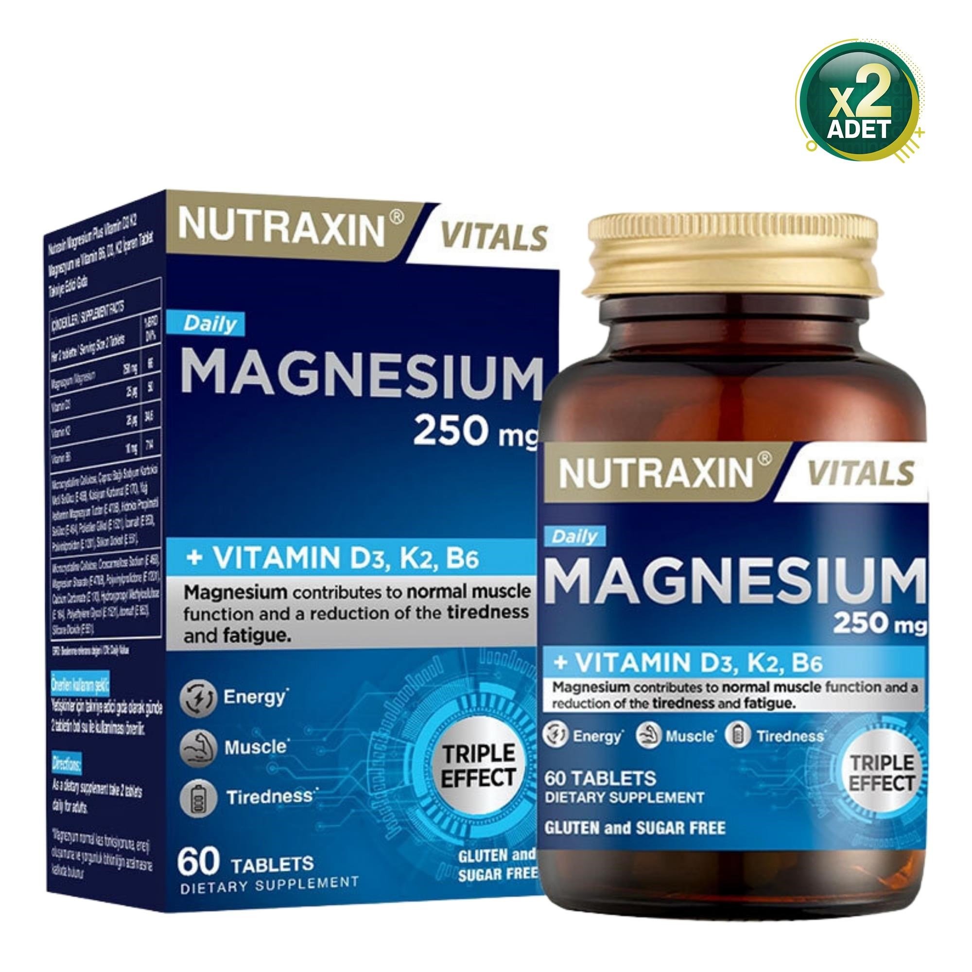 Nutraxin Magnesium Daily 250 mg 60 Tablet 2 Adet