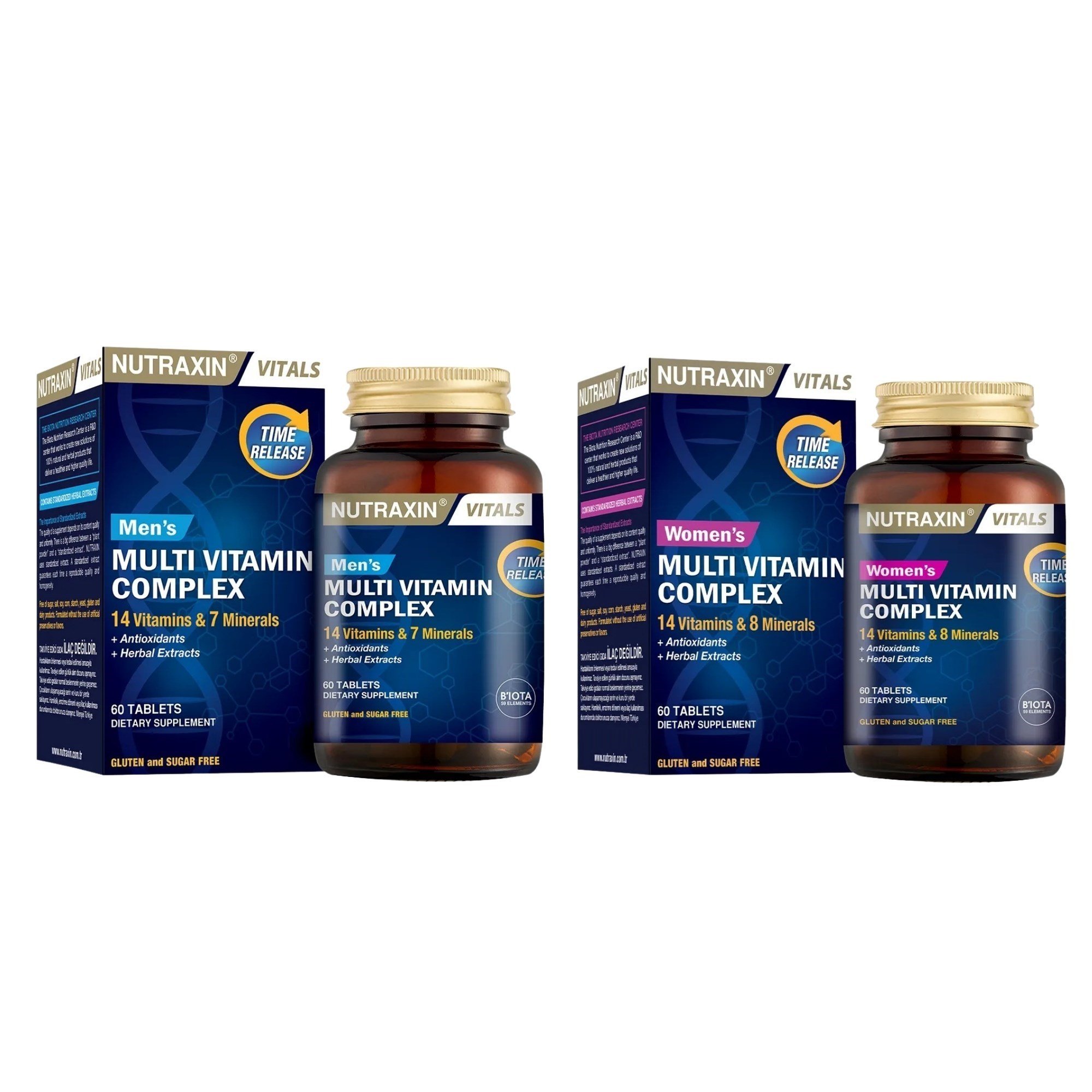 Nutraxin Multivitamin & Mineral Complex For Men 60 Tablet + Kadınlara Özel