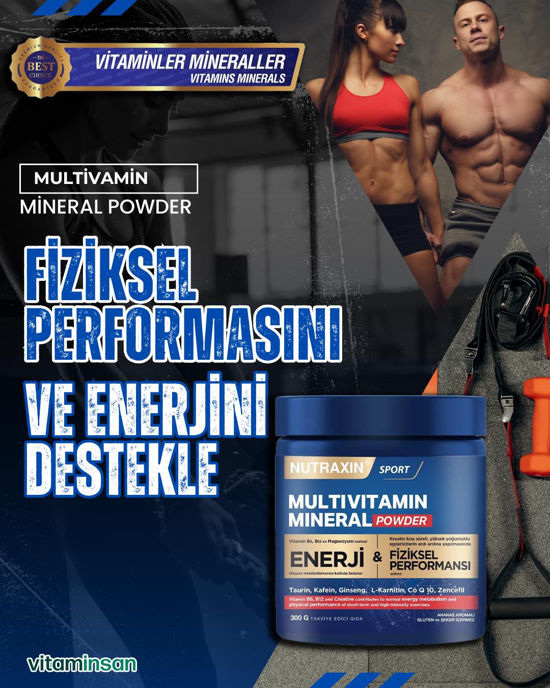 Nutraxin Multivitamin Mineral Powder 300 gr 2 Adet