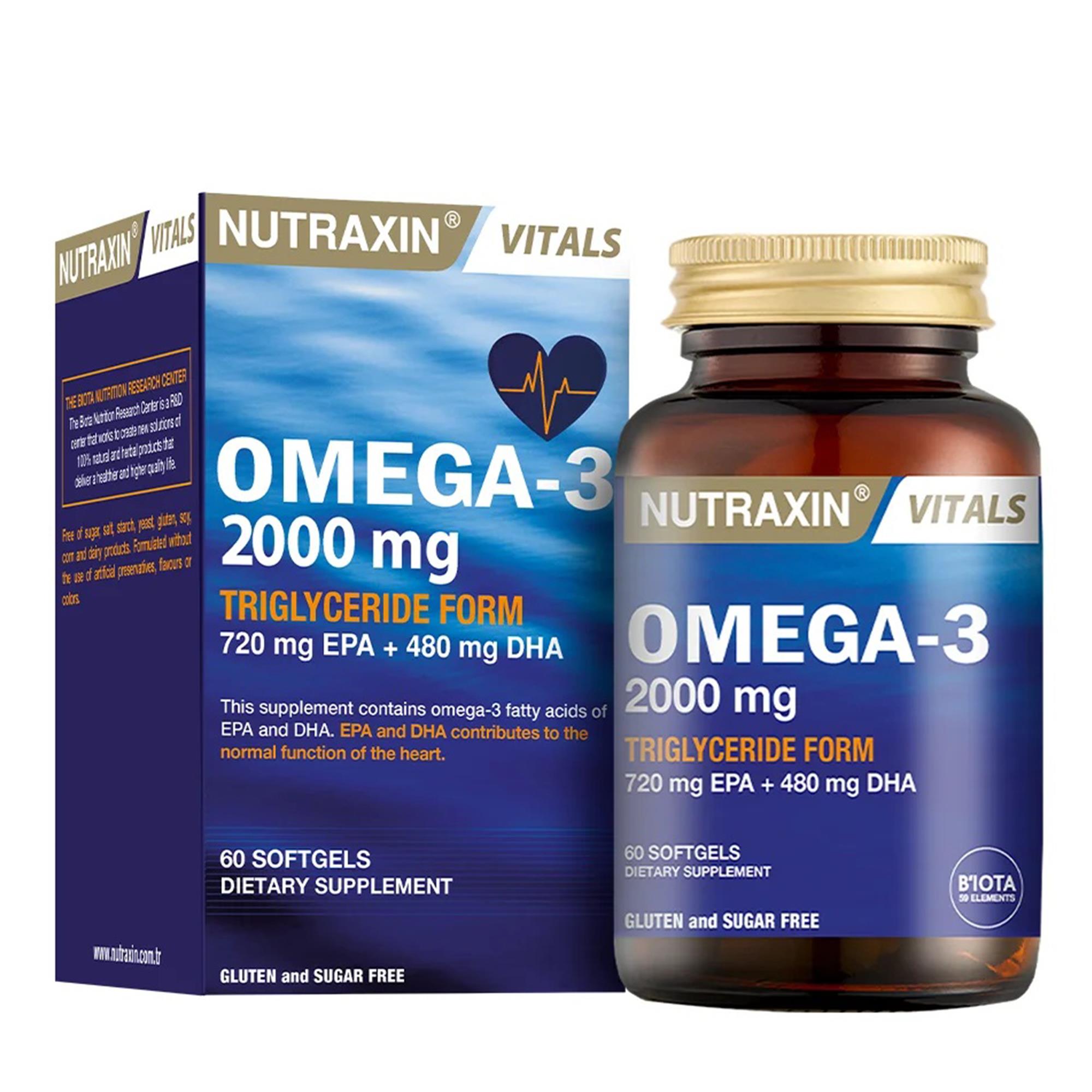 Nutraxin Omega 3 Balık Yağı 2000 mg 60 SoftGel