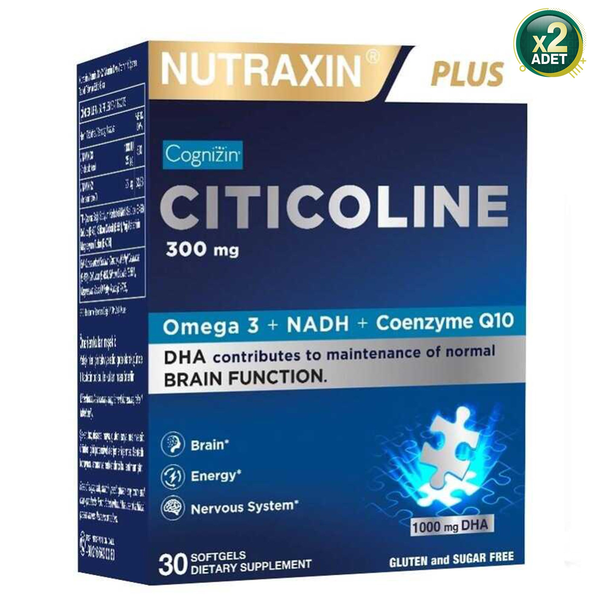 Nutraxin Plus Sitikolin 300 mg 30 Kapsül 2 Adet