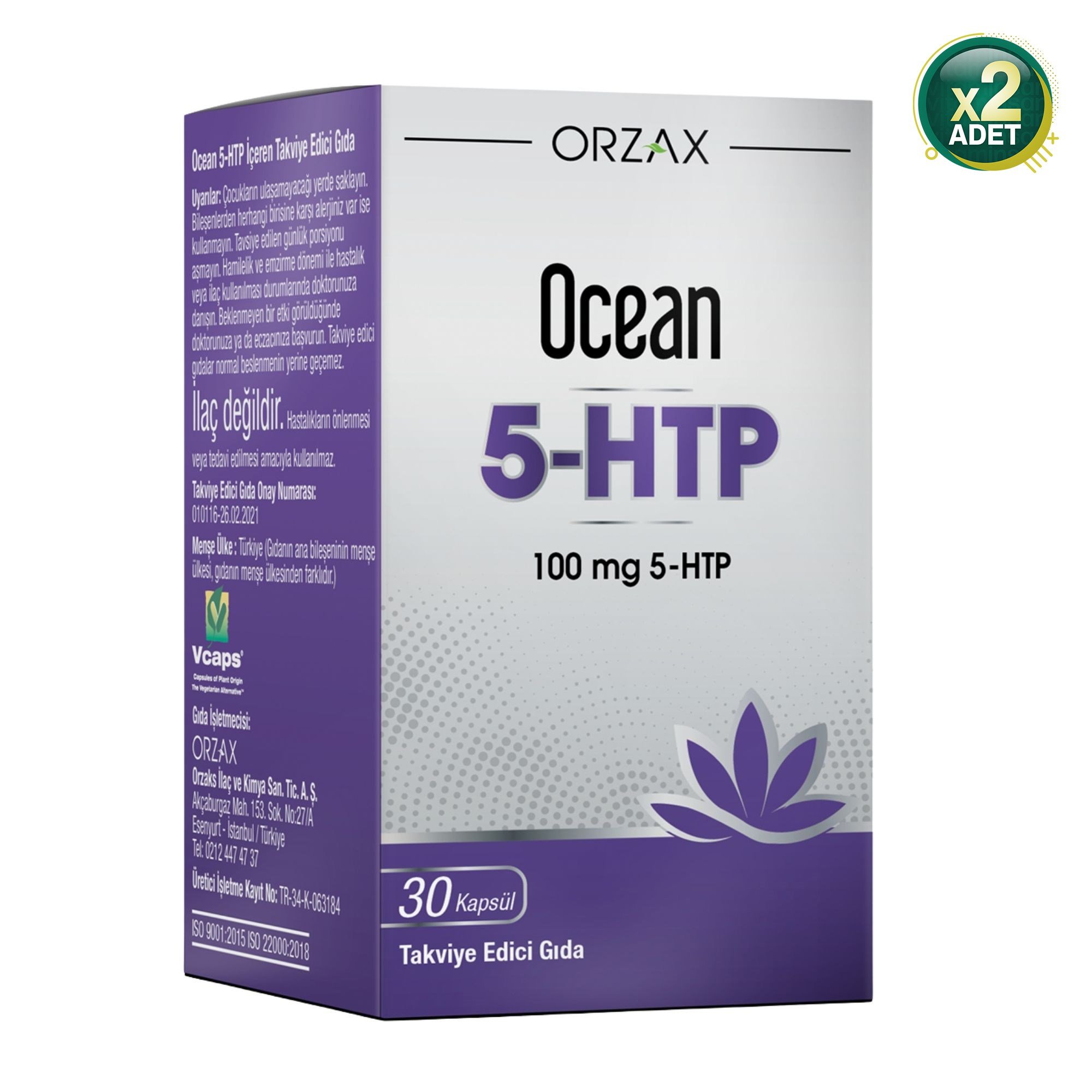 Ocean 5-Htp 100 mg 30 Kapsül 2 Adet