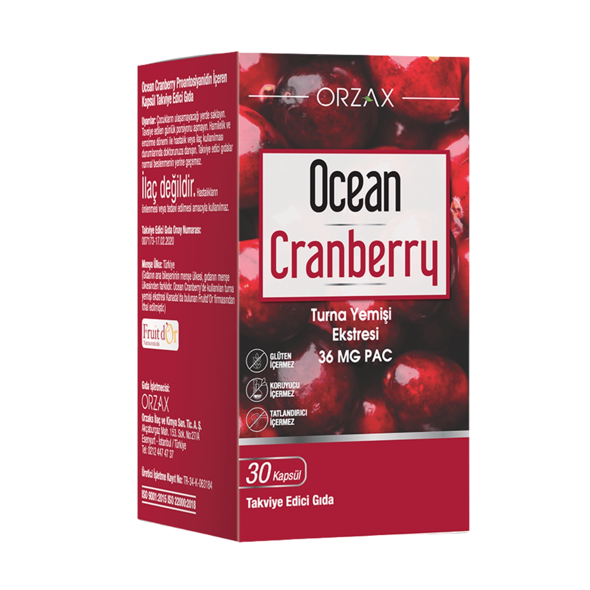 Ocean Cranberry Turna Yemişi Ekstresi 36 Mg Pac 30 Kapsül