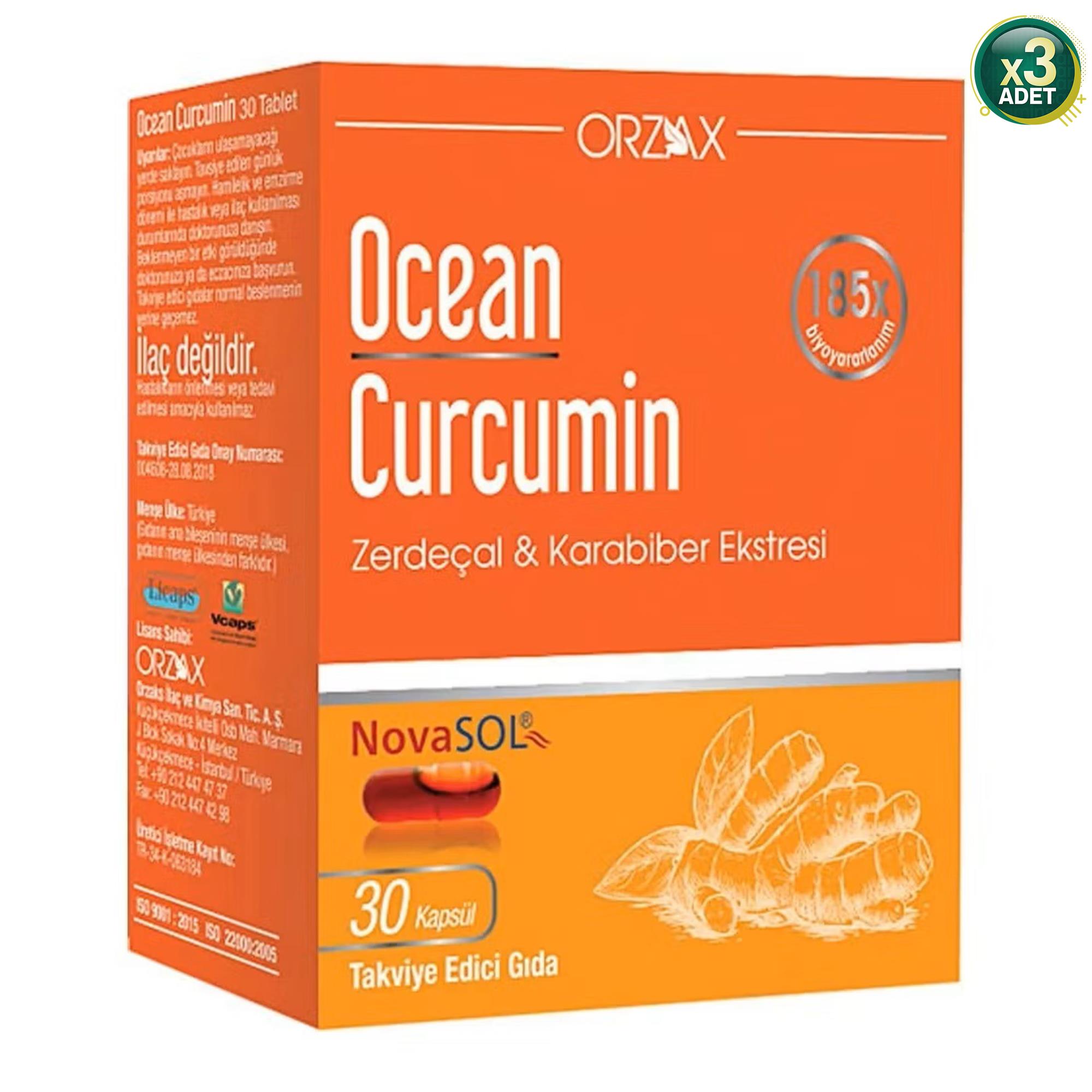 Ocean Curcumin 30 Kapsül 3 Adet