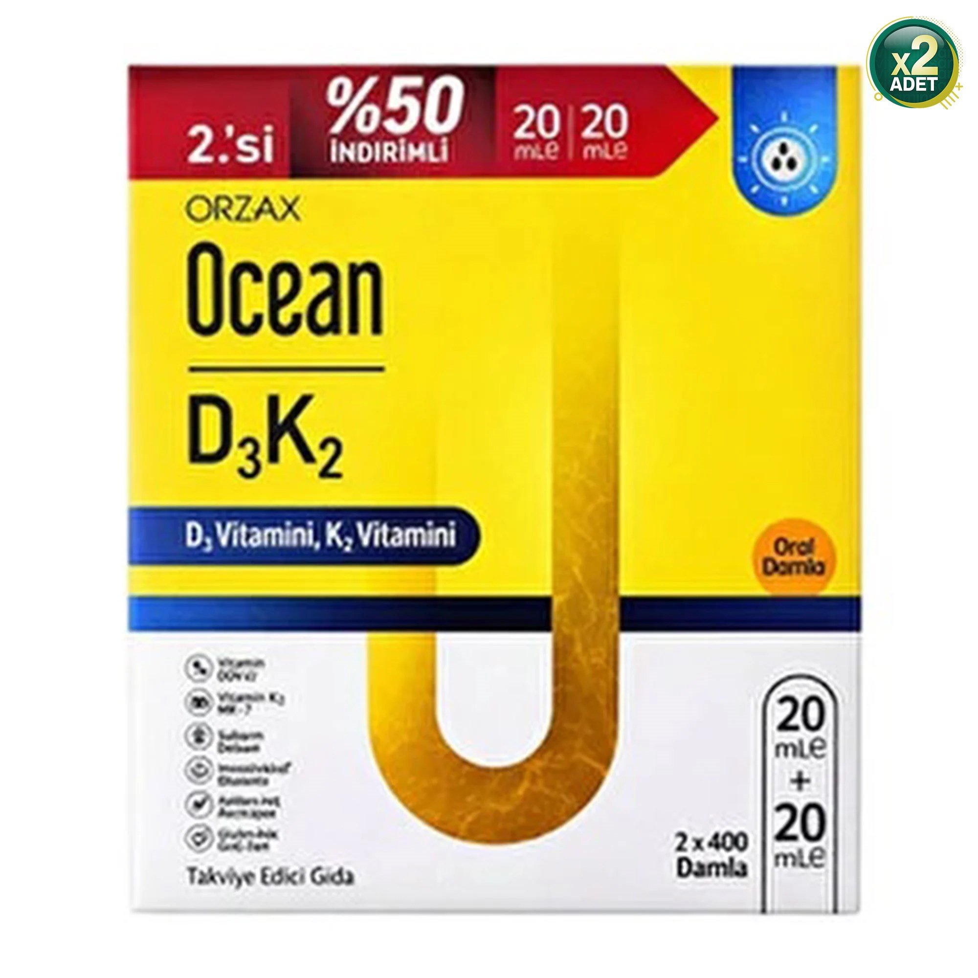 Ocean D3K2 20 ml Damla 4'lü