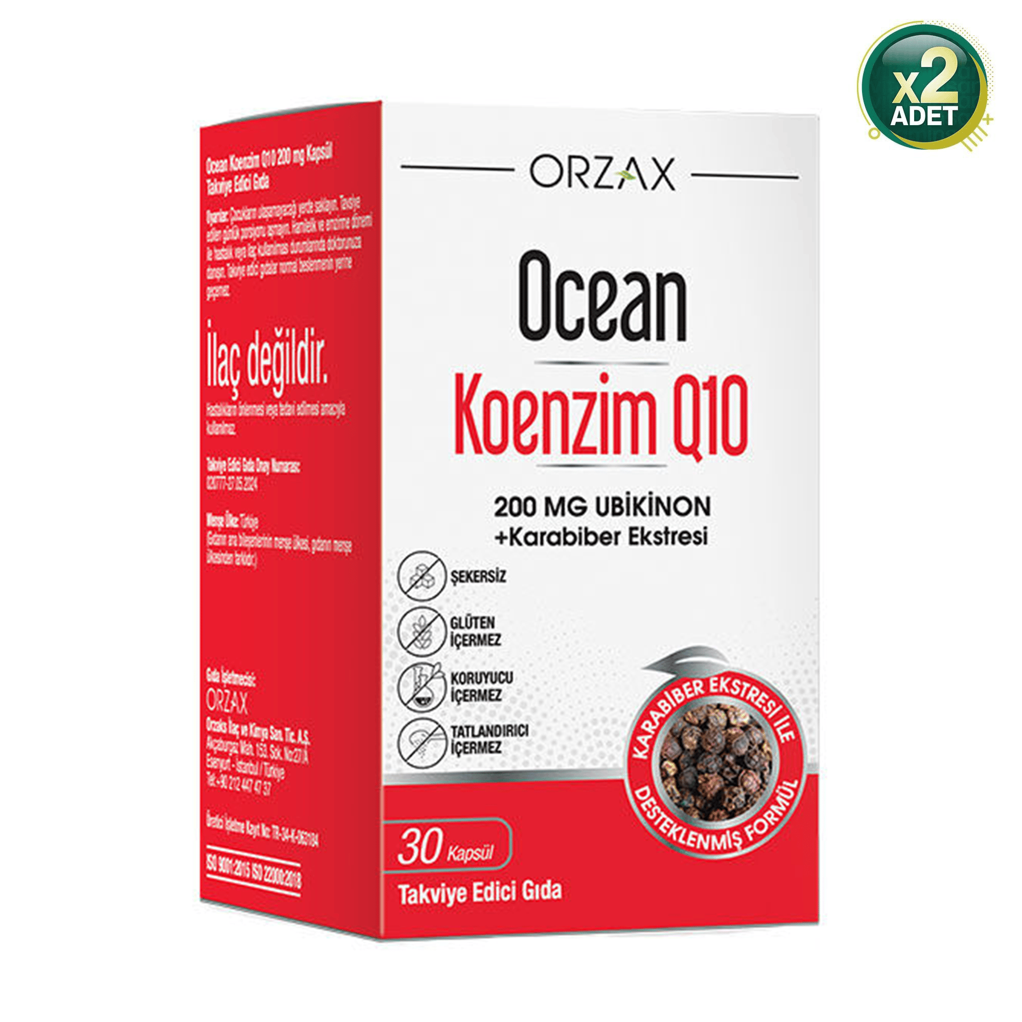 Ocean Koenzim Q10 200 Mg 30 Kapsül 2 Adet