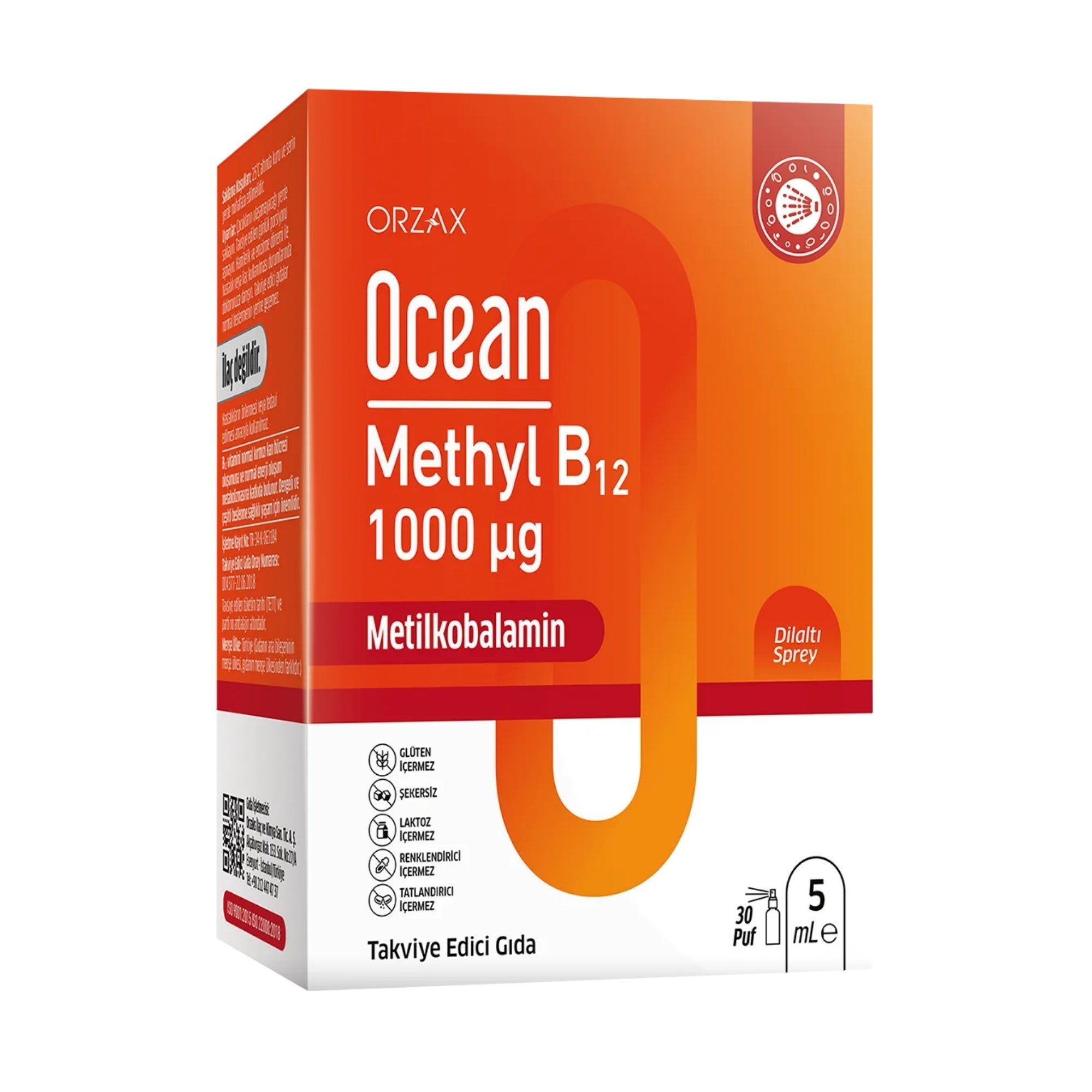 Ocean Methyl B12 1000 mcg Dilaltı Sprey 5 ml