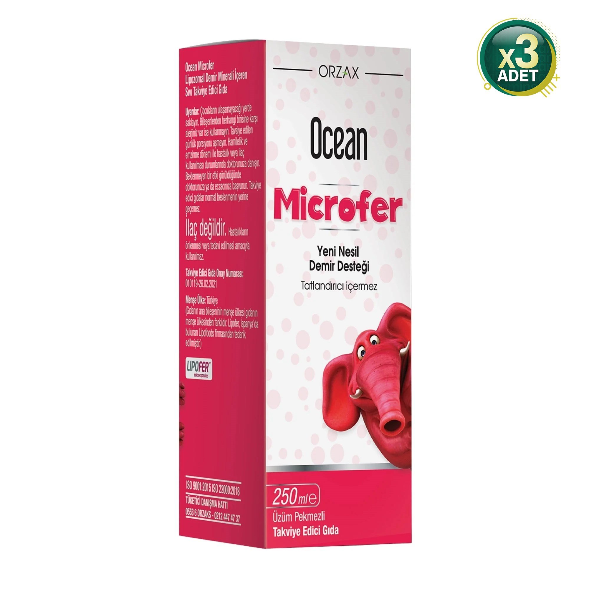Ocean Microfer Şurup 250 ml 3 Adet