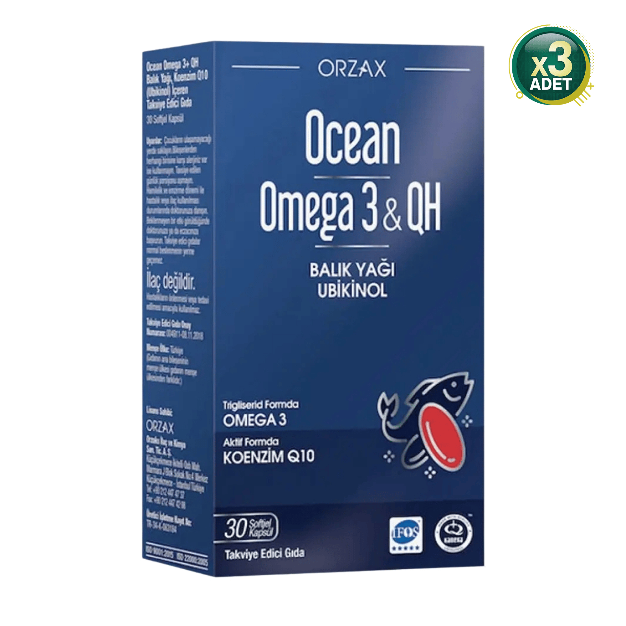 Ocean Omega 3 & Qh 30 Yumusak Kapsul 3 Adet