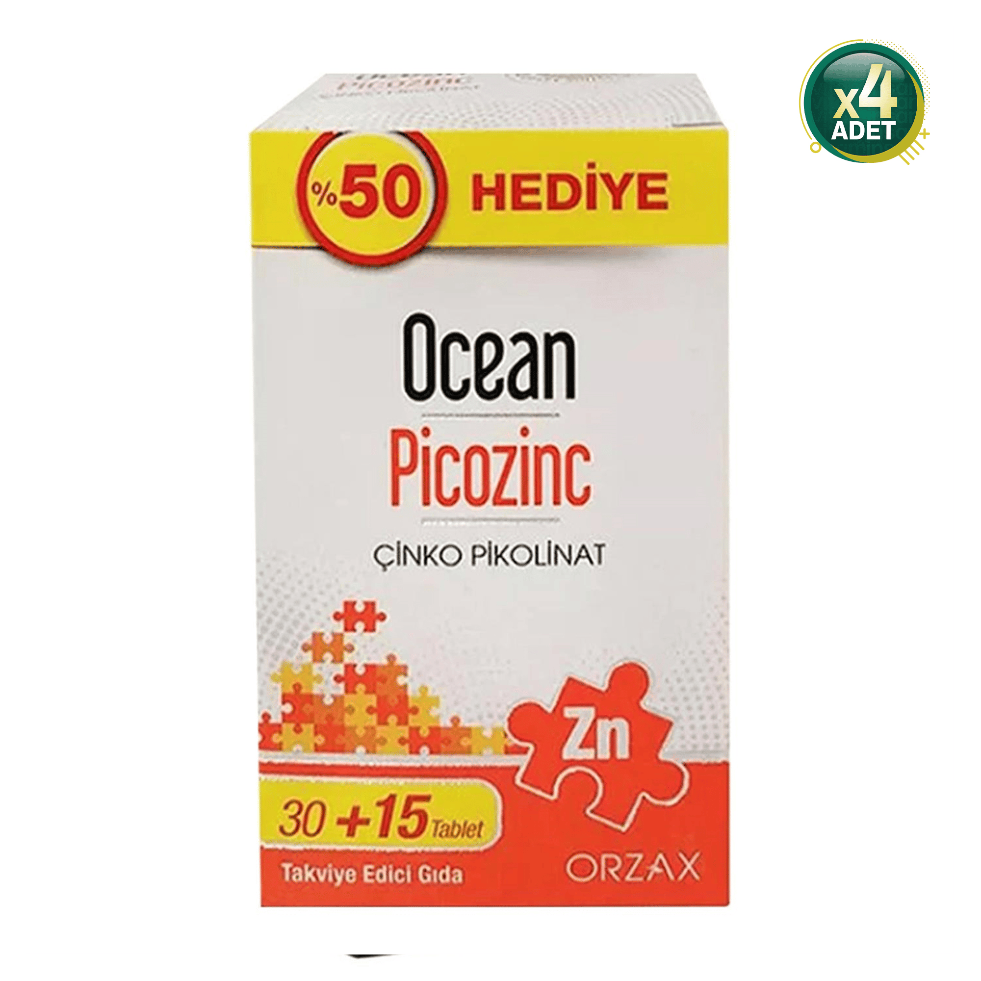 Ocean Picozinc Çinko Pikolinat 30 Tablet 4 Adet 101757-4-2