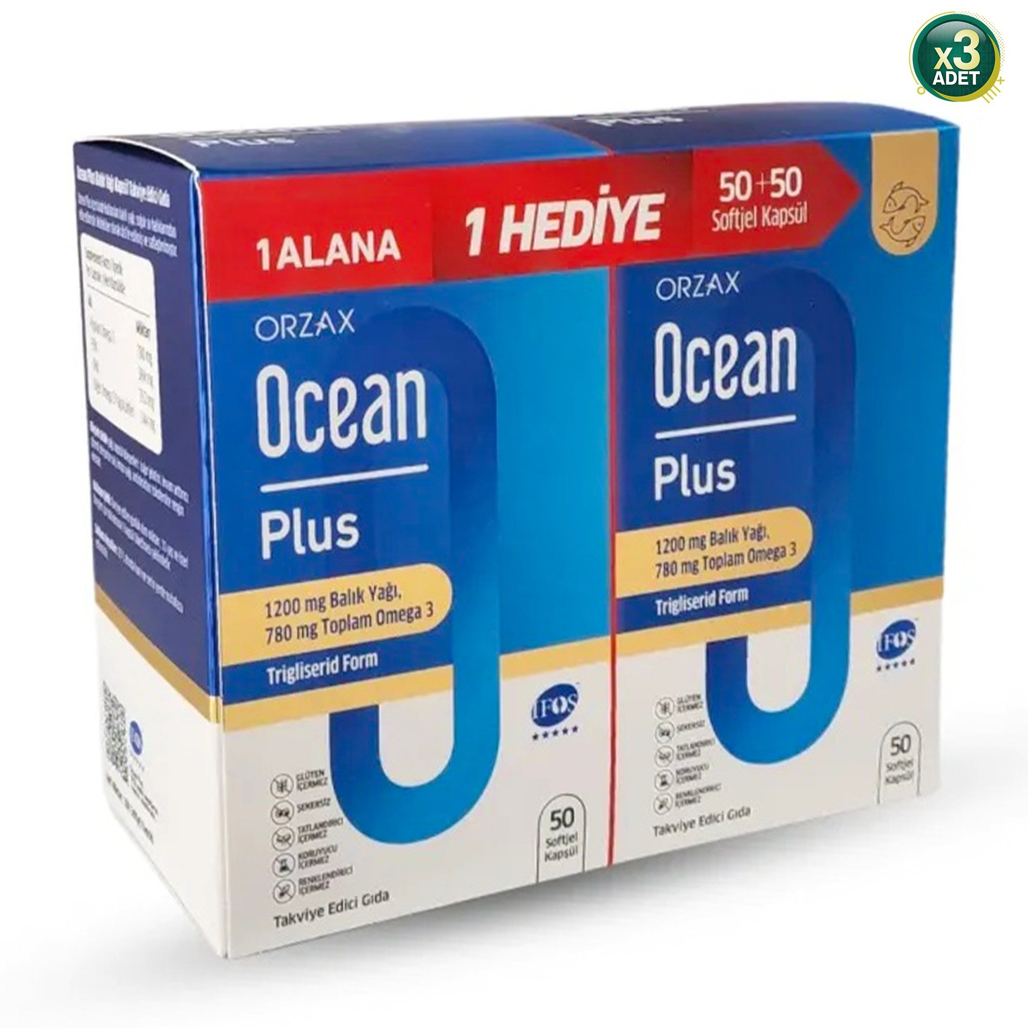 Ocean Plus Balık Yağı 1200 mg 50 Kapsül 6'lı