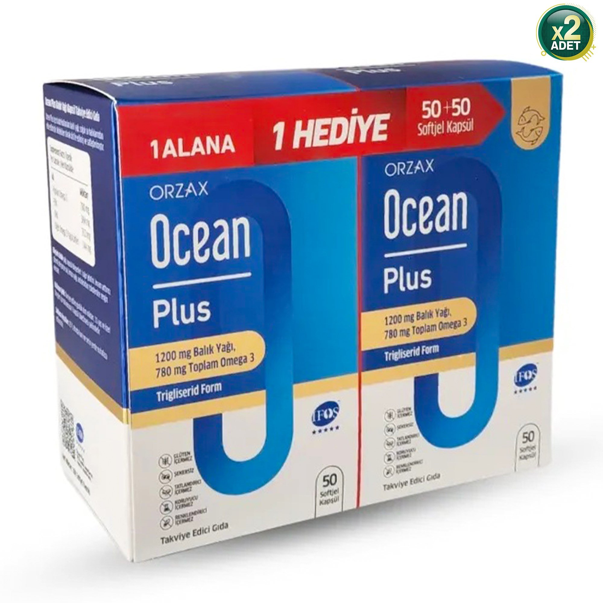 Ocean Plus Balık Yağı 1200 mg 50 Kapsül 4'lü