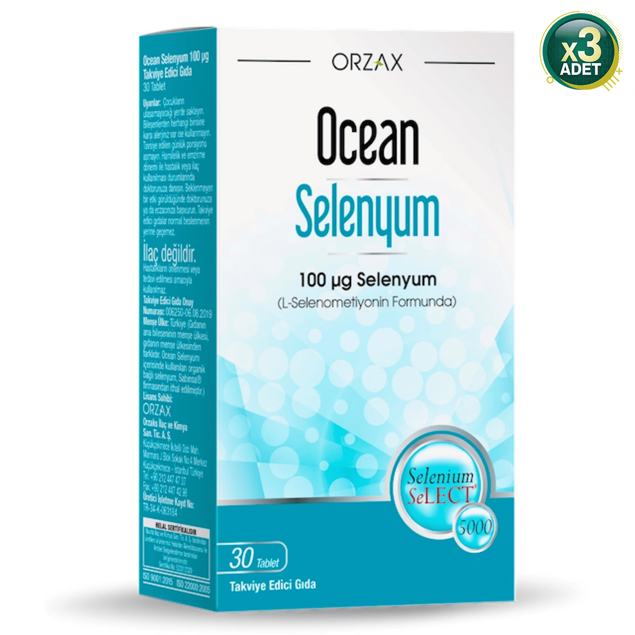 Ocean Selenyum 100 mcg 30 Tablet 3'lü