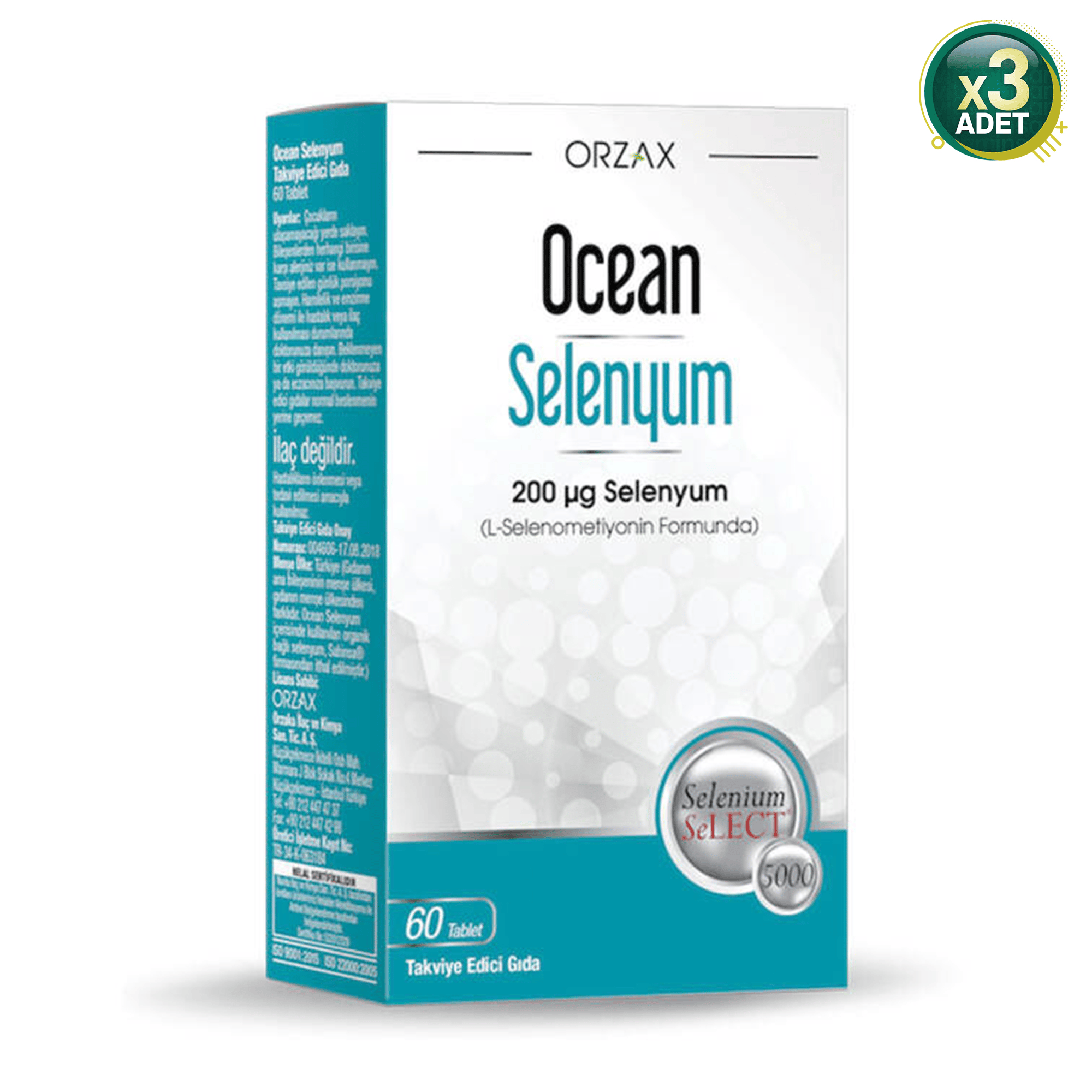 Ocean Selenyum 200 mcg 60 Tablet 3'lü