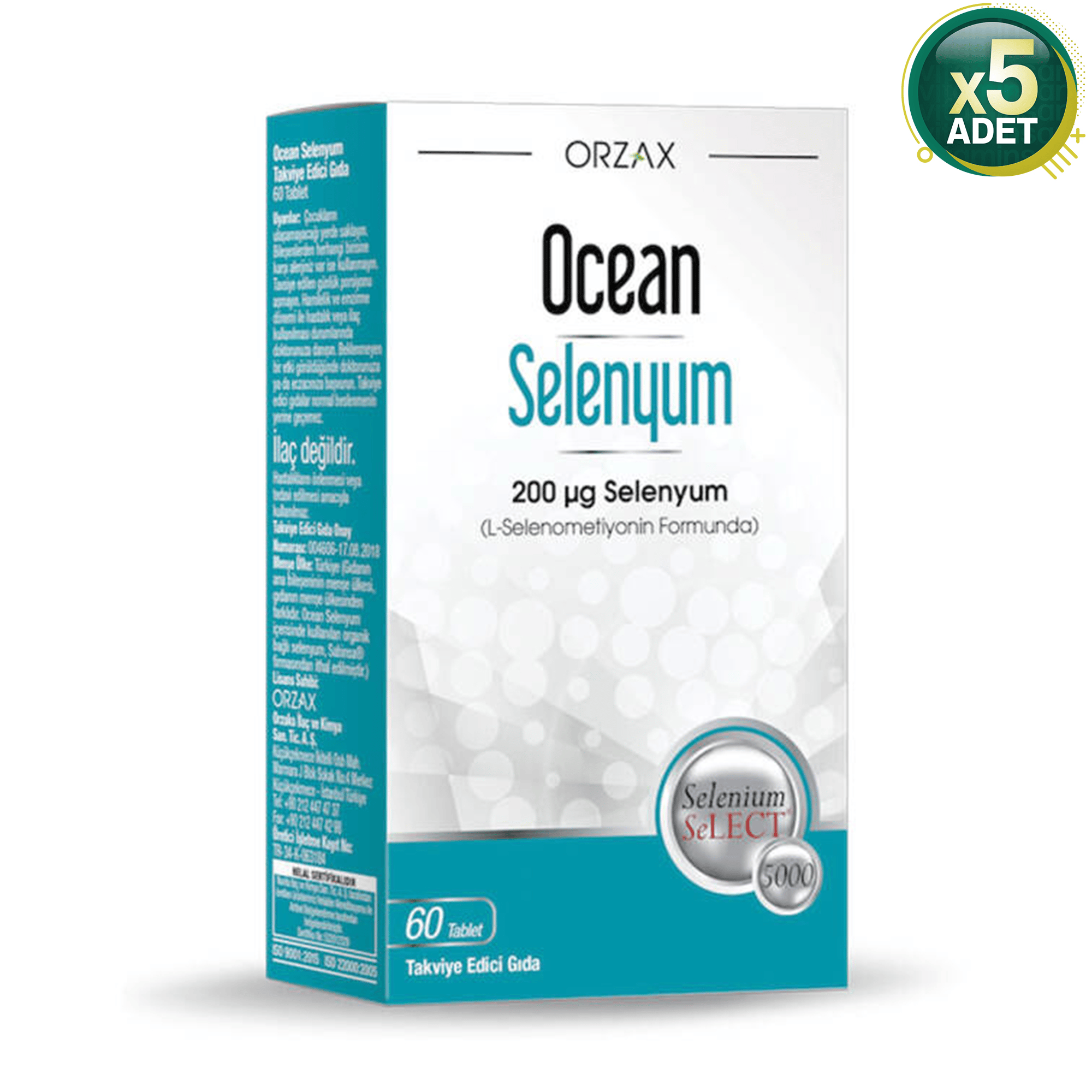 Ocean Selenyum 200 mcg 60 Tablet 5'li
