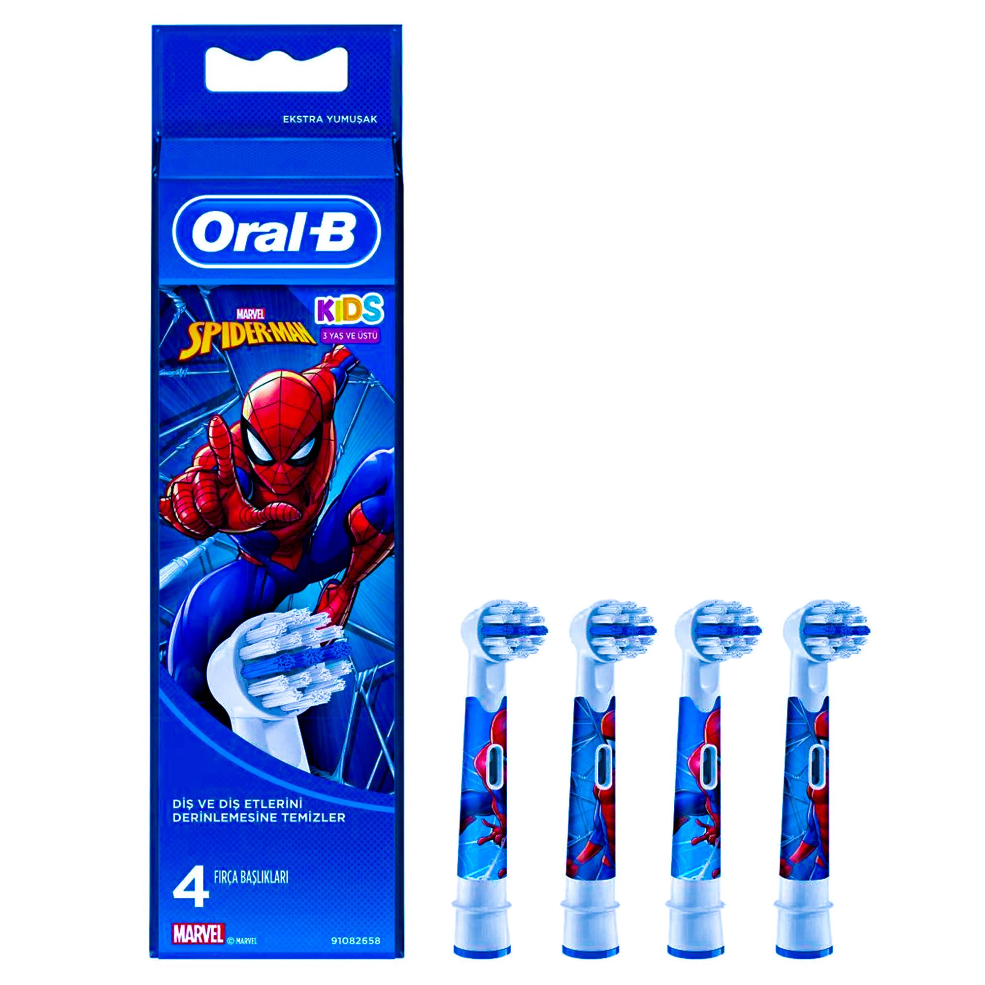 Oral-B Spiderman 4'lü Çocuk Diş Fırçası Başlığı