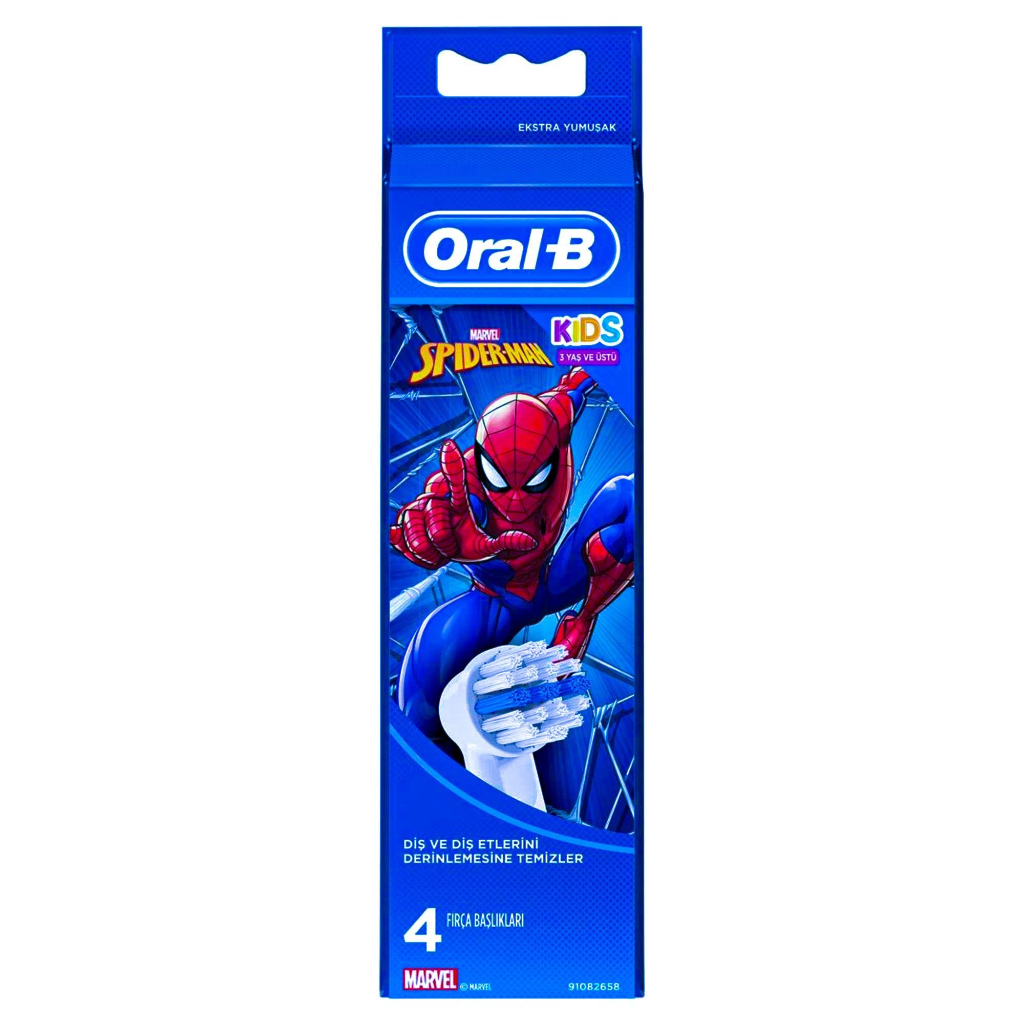 Oral-B Spiderman 4'lü Çocuk Diş Fırçası Başlığı