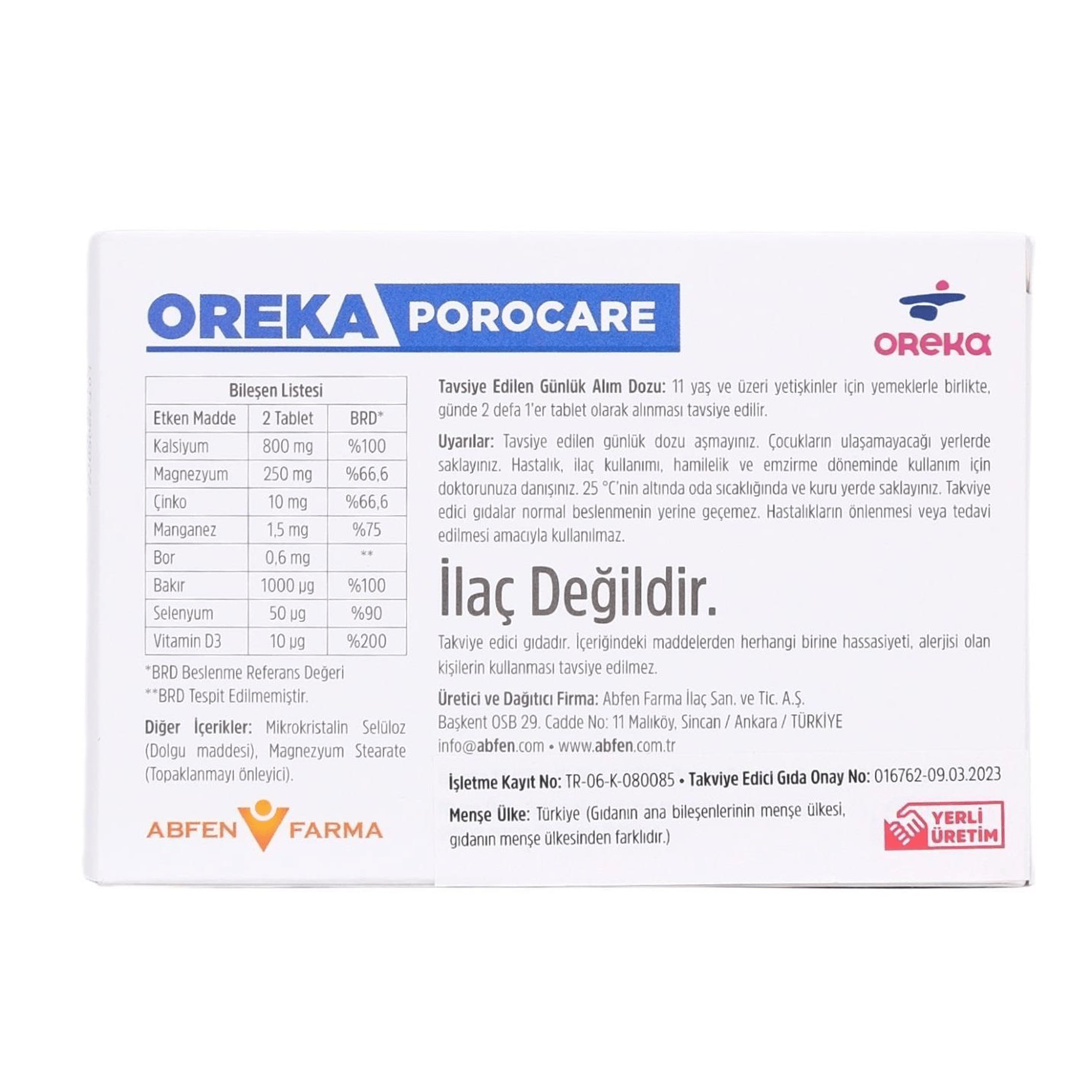Oreka Porocare 60 Tablet 