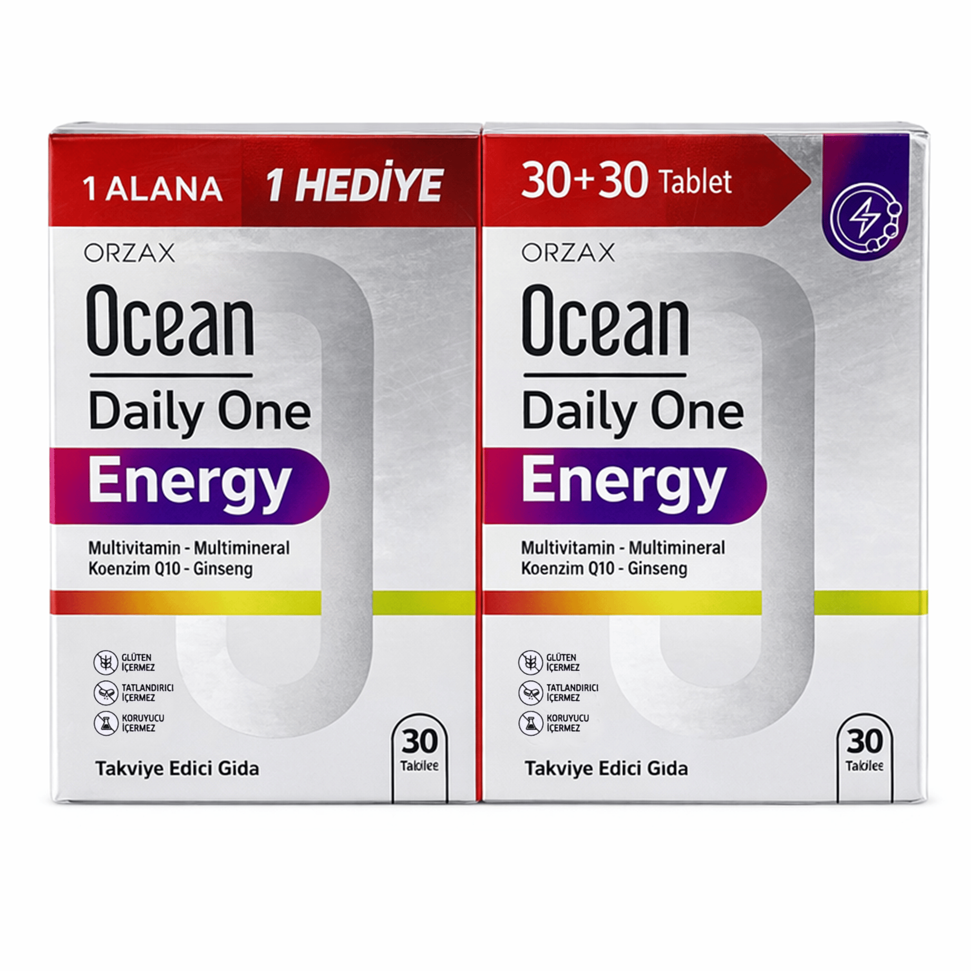 Orzax Ocean Daily One Energy 30 Tablet - Takviye Edici Gıda | 1 ALANA 1 BEDAVA