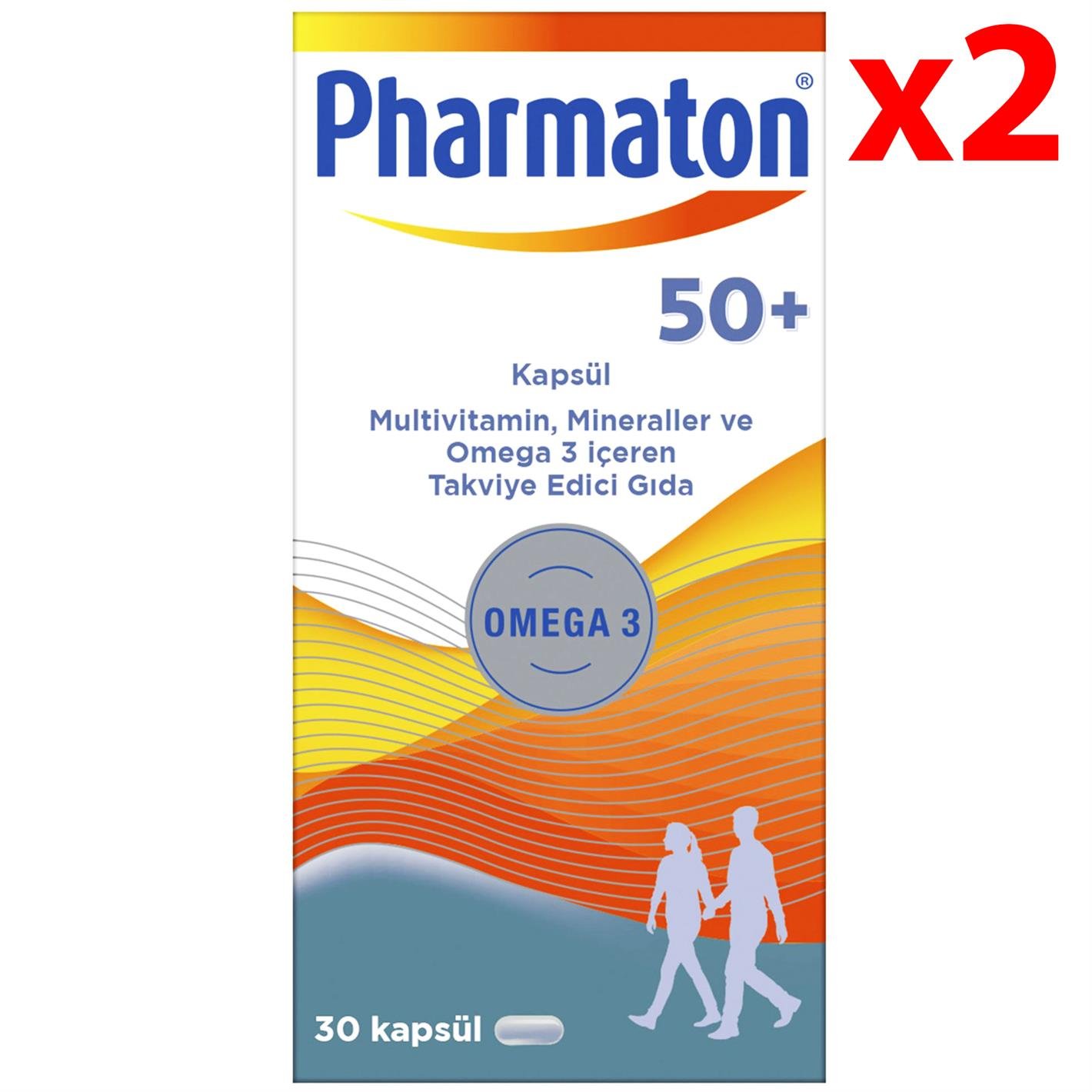 Pharmaton 50+ Plus Takviye Edici Gıda 30 Kapsül 2 Adet