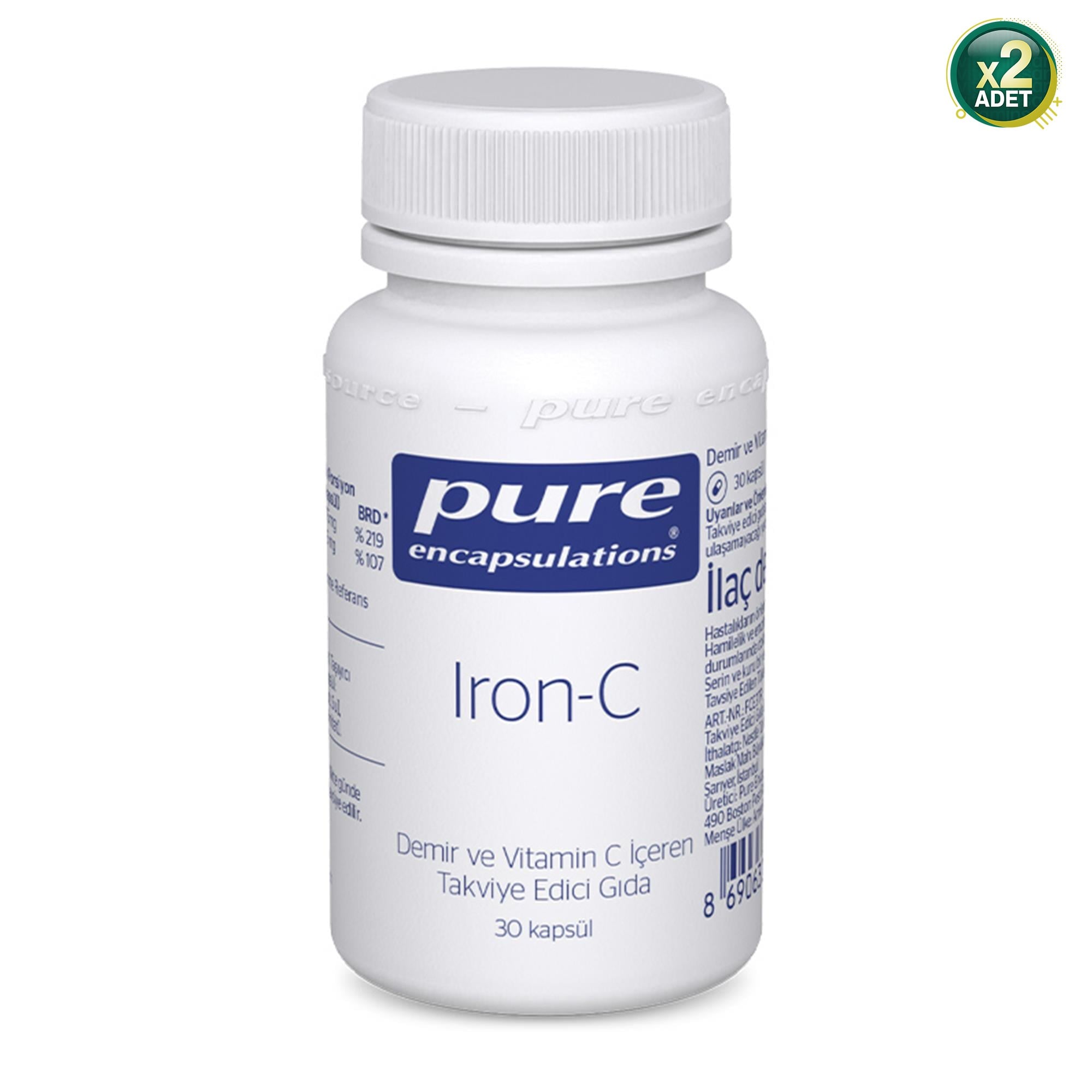 Pure Encapsulations Iron-C 30 Kapsül 2 Adet