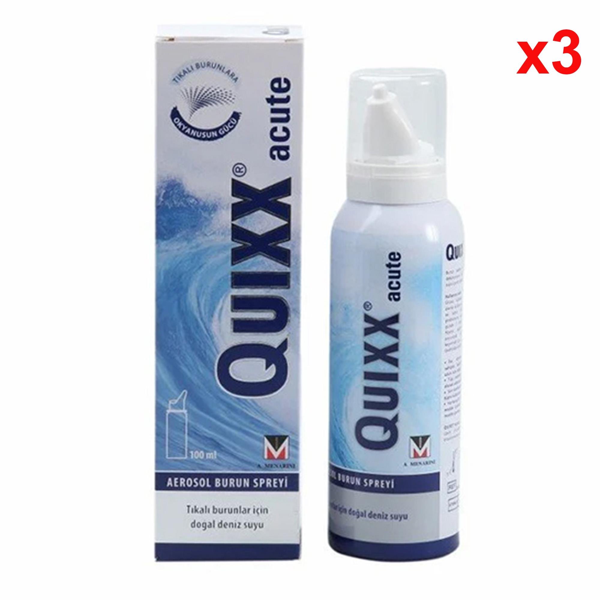Quixx Acute Aerosol Burun Spreyi 100 ml 3 Adet