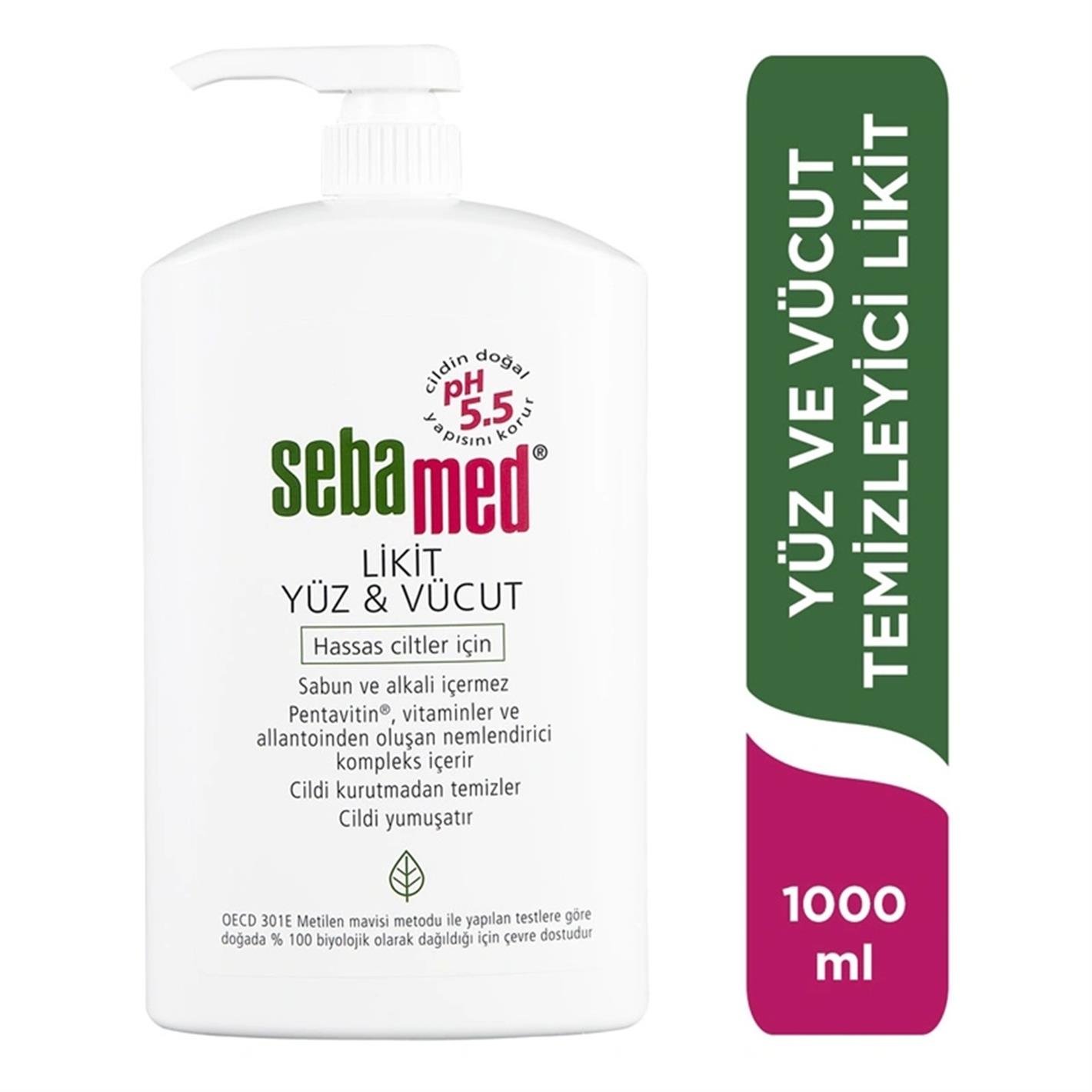 Sebamed Likit Yüz ve Vücut Temizleyici Jel 1000 ml