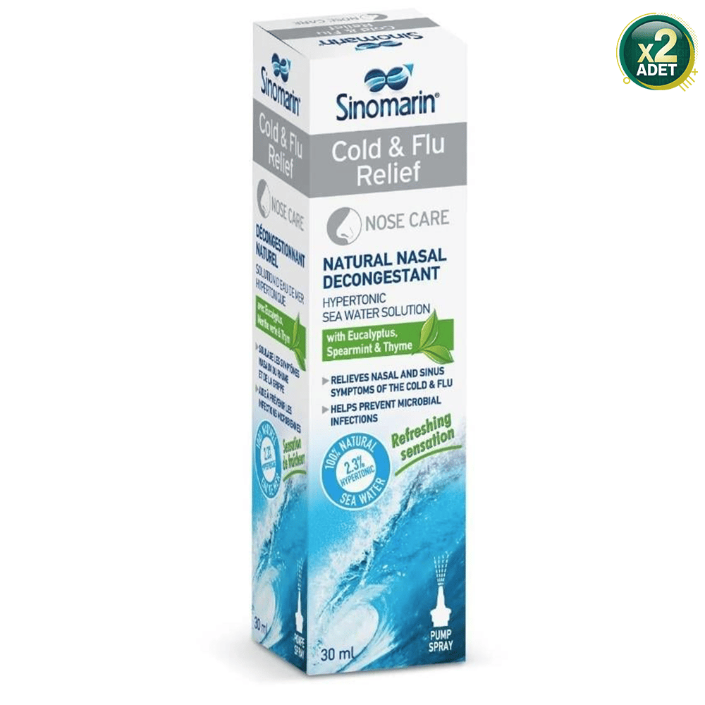Sinomarin Cold Flu Relief Hipertonik Deniz Suyu 30 ml Burun Spreyi 2 Adet