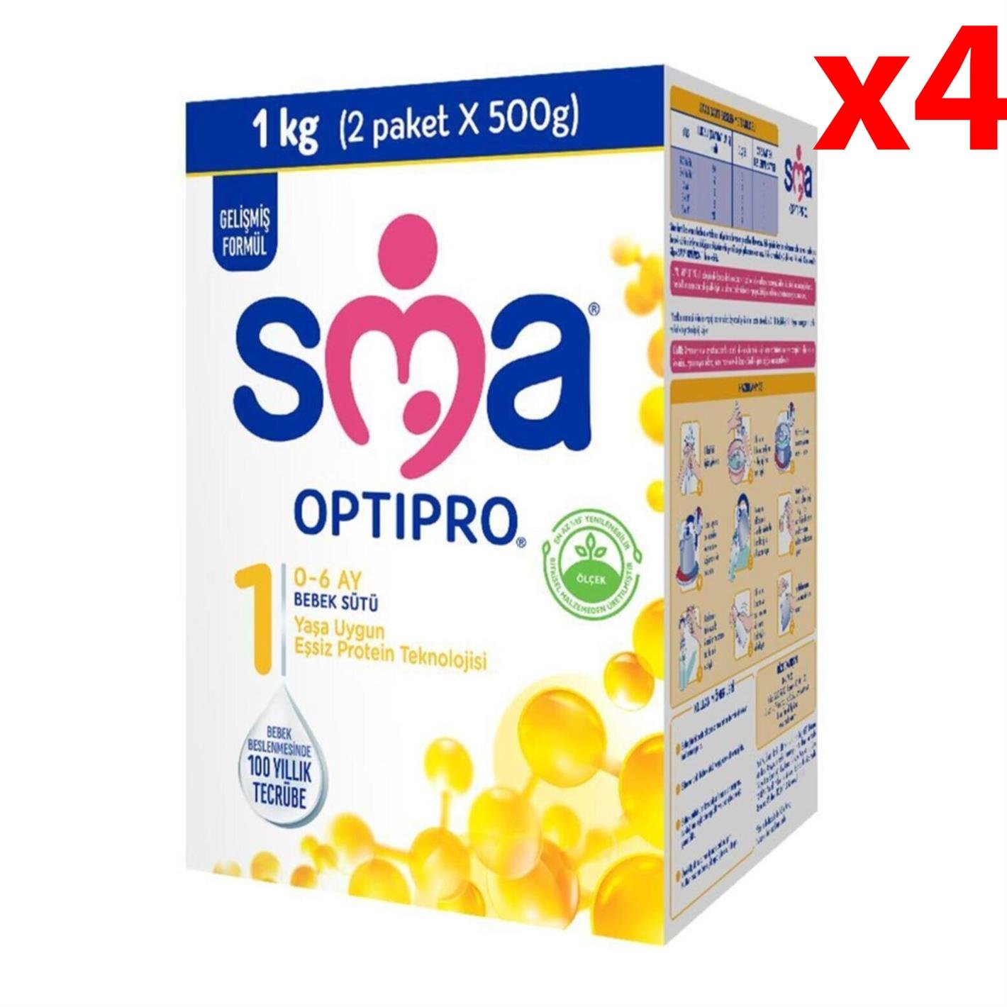 Sma Optıpro Probıyotık 1 Numara Bebek Sütü 1000 GR 4 Adet