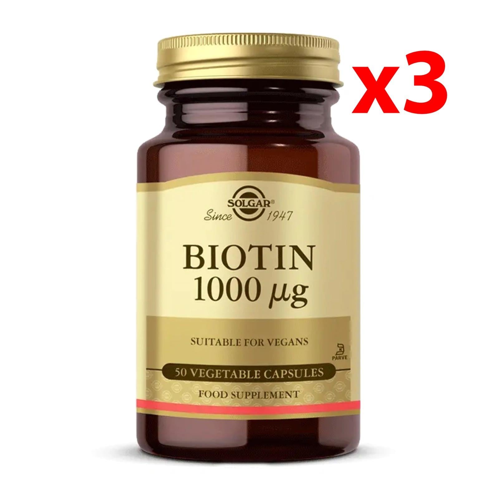 Solgar Biotin 1000 mcg 50 Kapsül 3 Adet