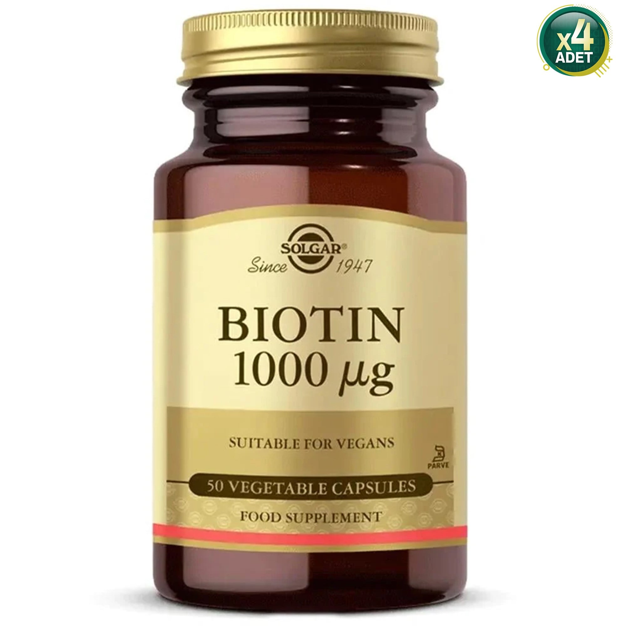 Solgar Biotin 1000 mcg 50 Kapsül 4 Adet