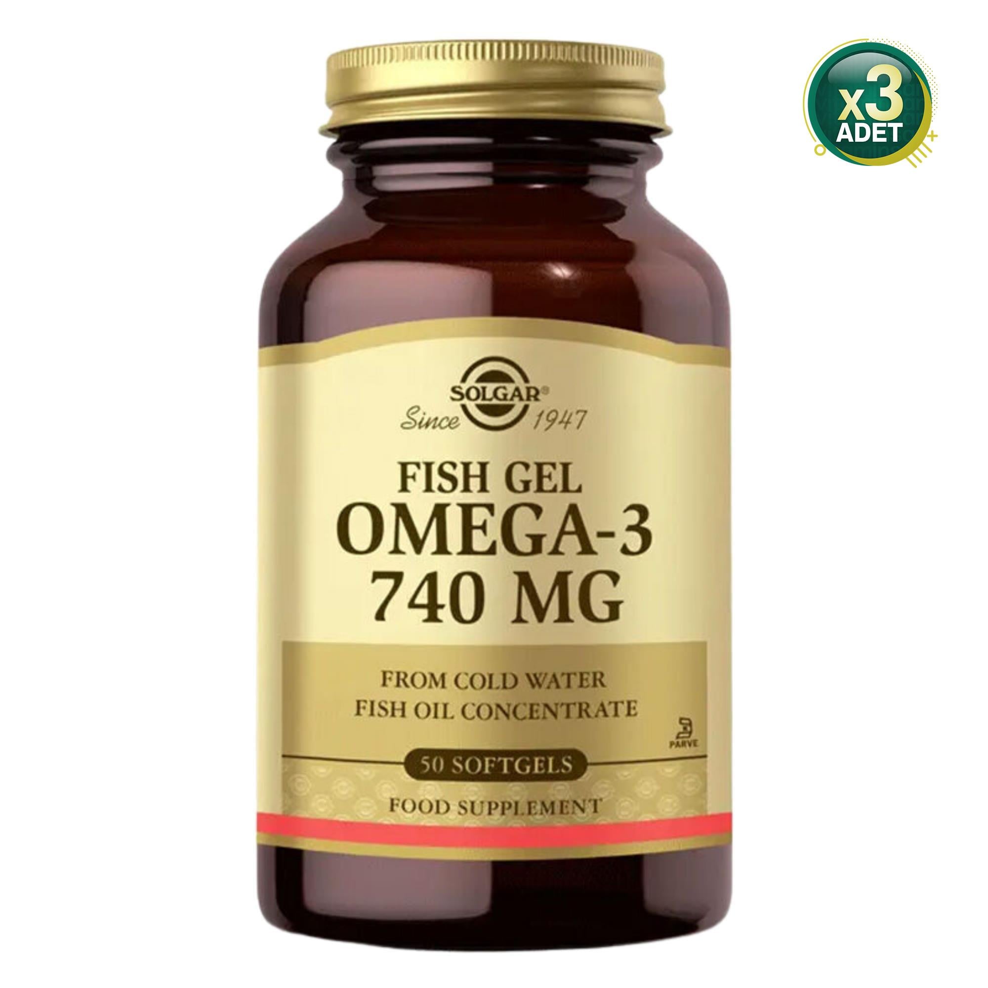 Solgar Fish Gel Omega 3 740 mg 50 Kapsül 3 Adet