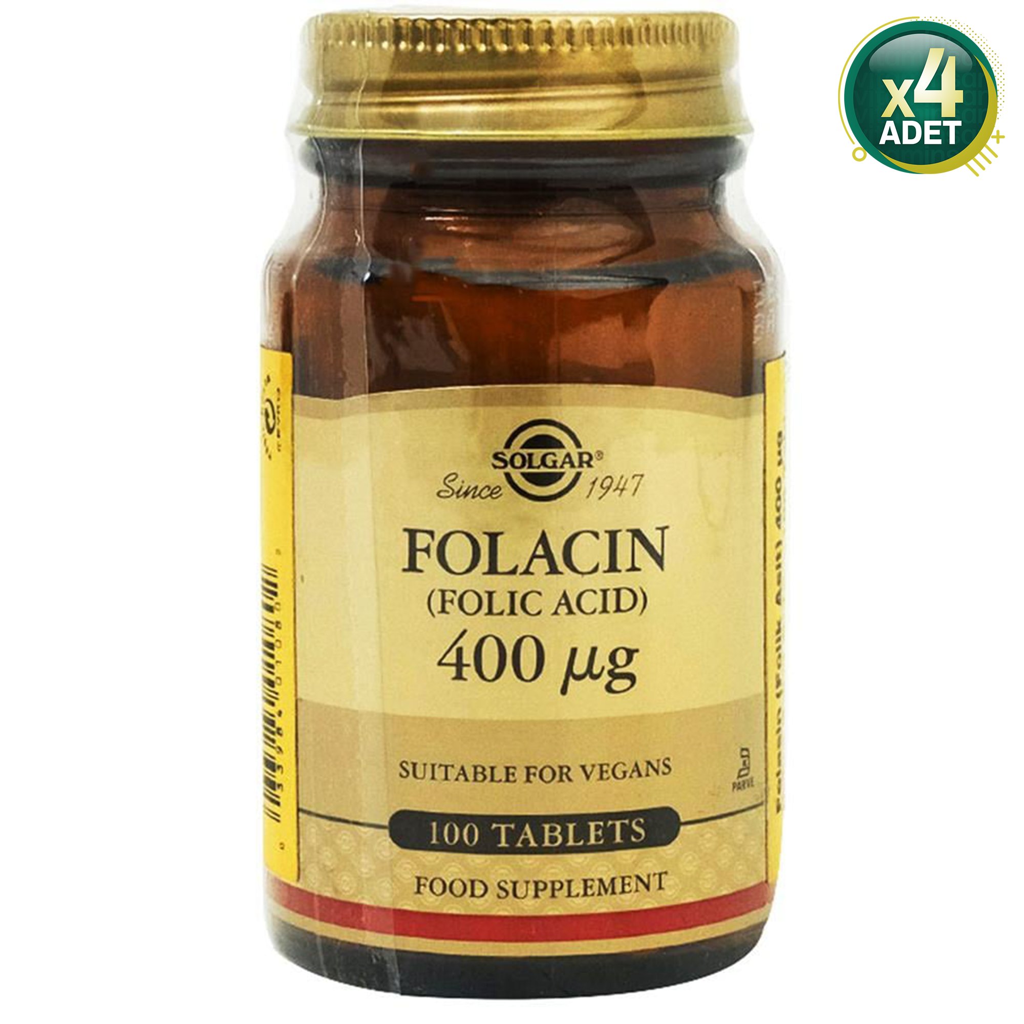 Solgar Folıc Acıd 400 Mcg 100 Tablet  4 Adet