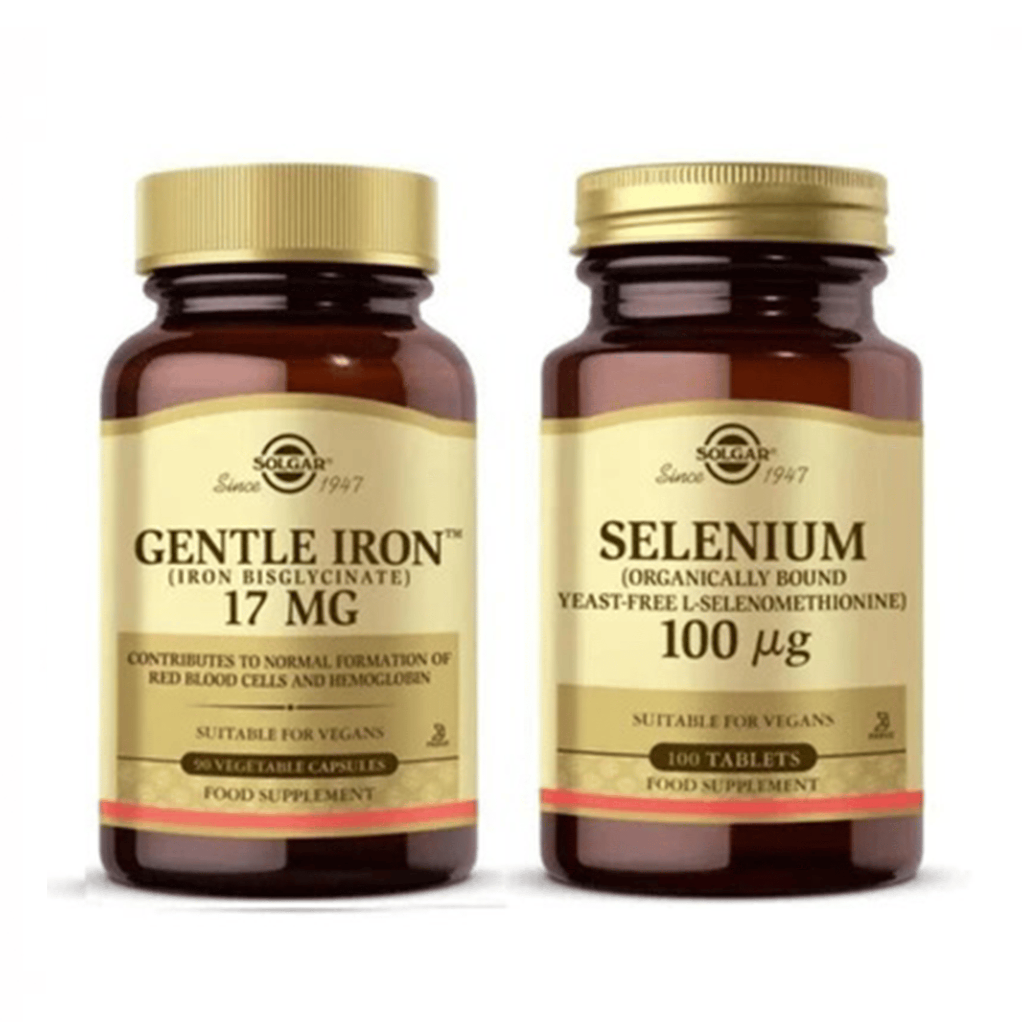 Solgar Gentle Iron 17 Mg 90 Kapsül + Solgar Selenium 100 Mcg 100 Tablet