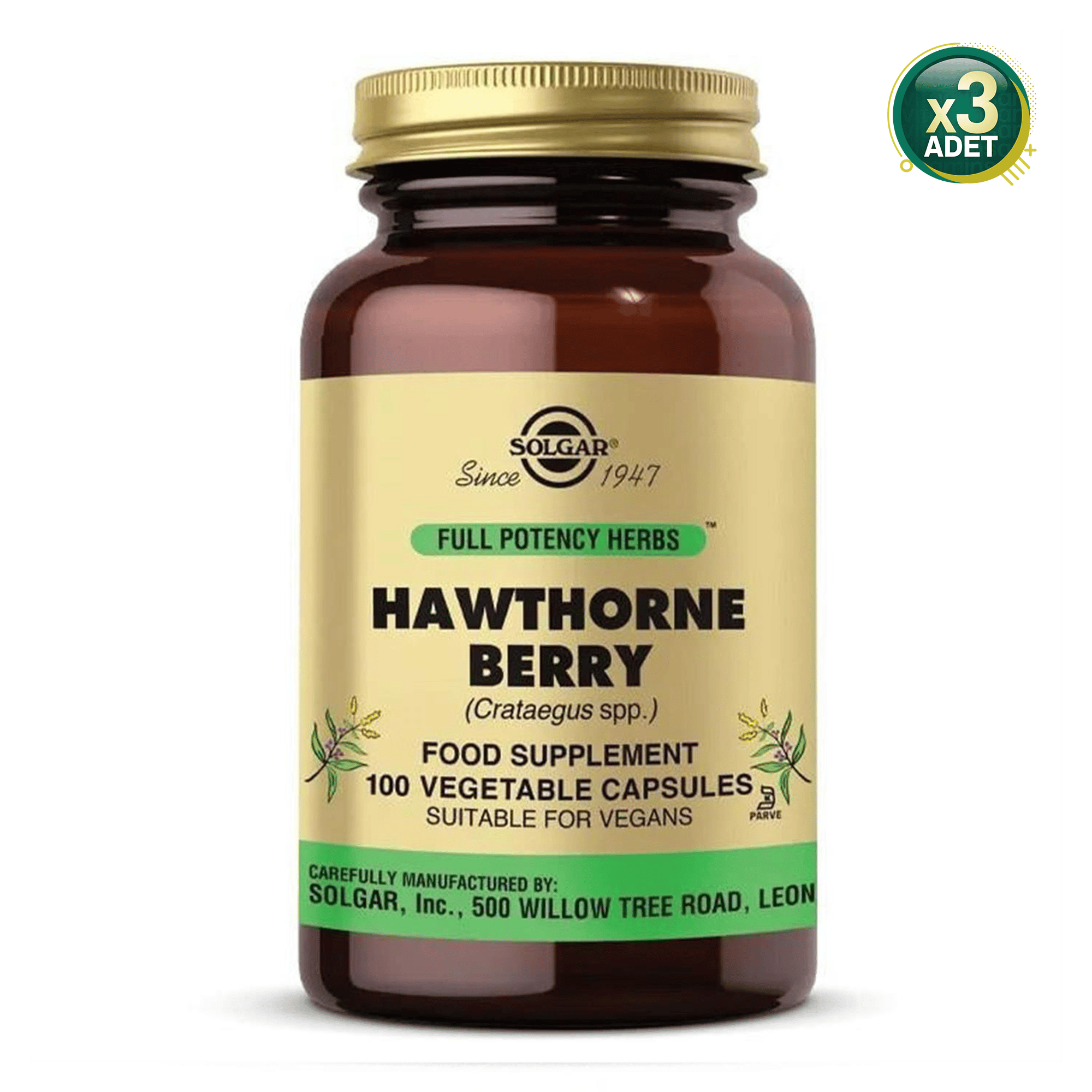 Solgar Hawthorne Berry 100 Kapsül 3 Adet