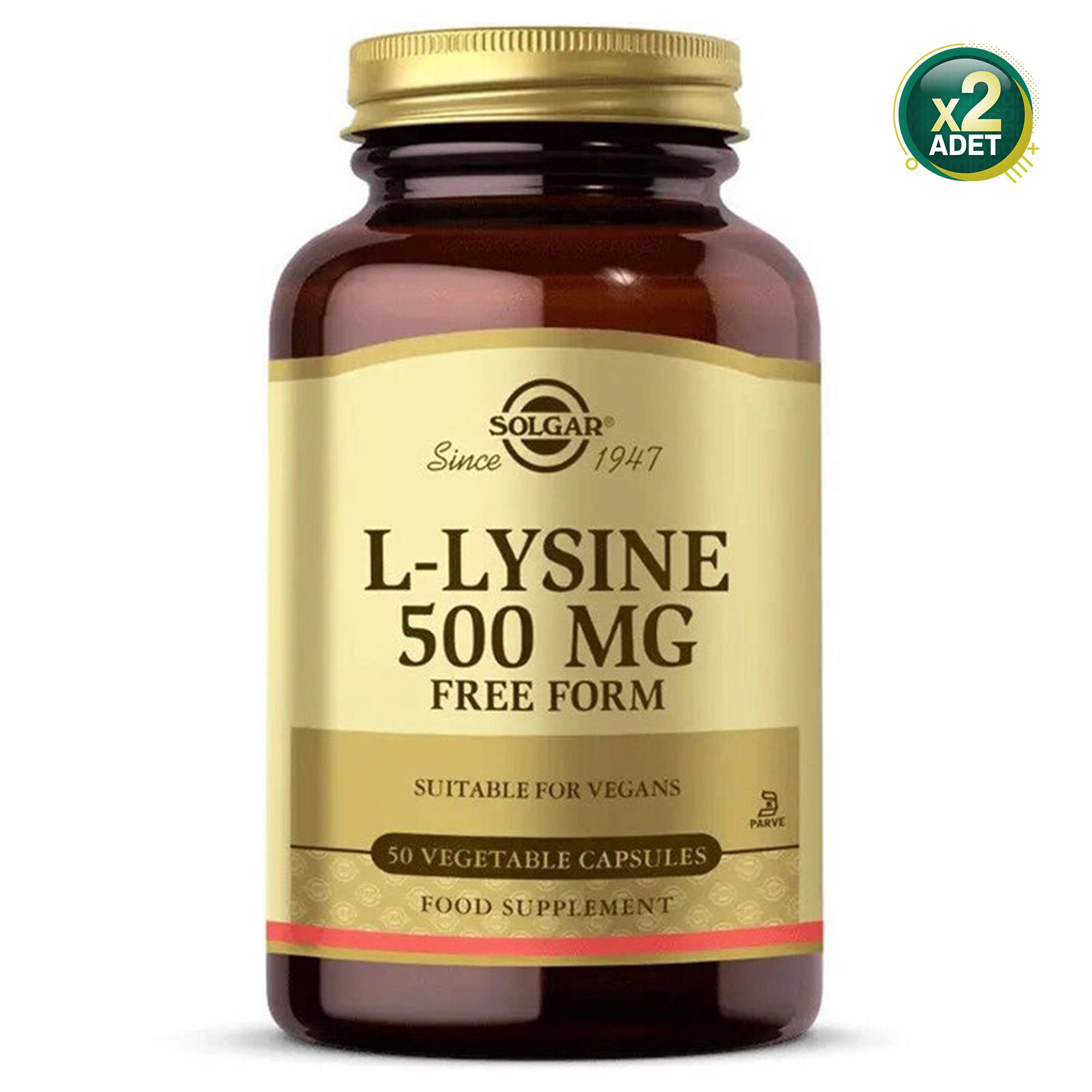 Solgar L-Lysine 500 Mg Free Form 50 Kapsül 2 Adet