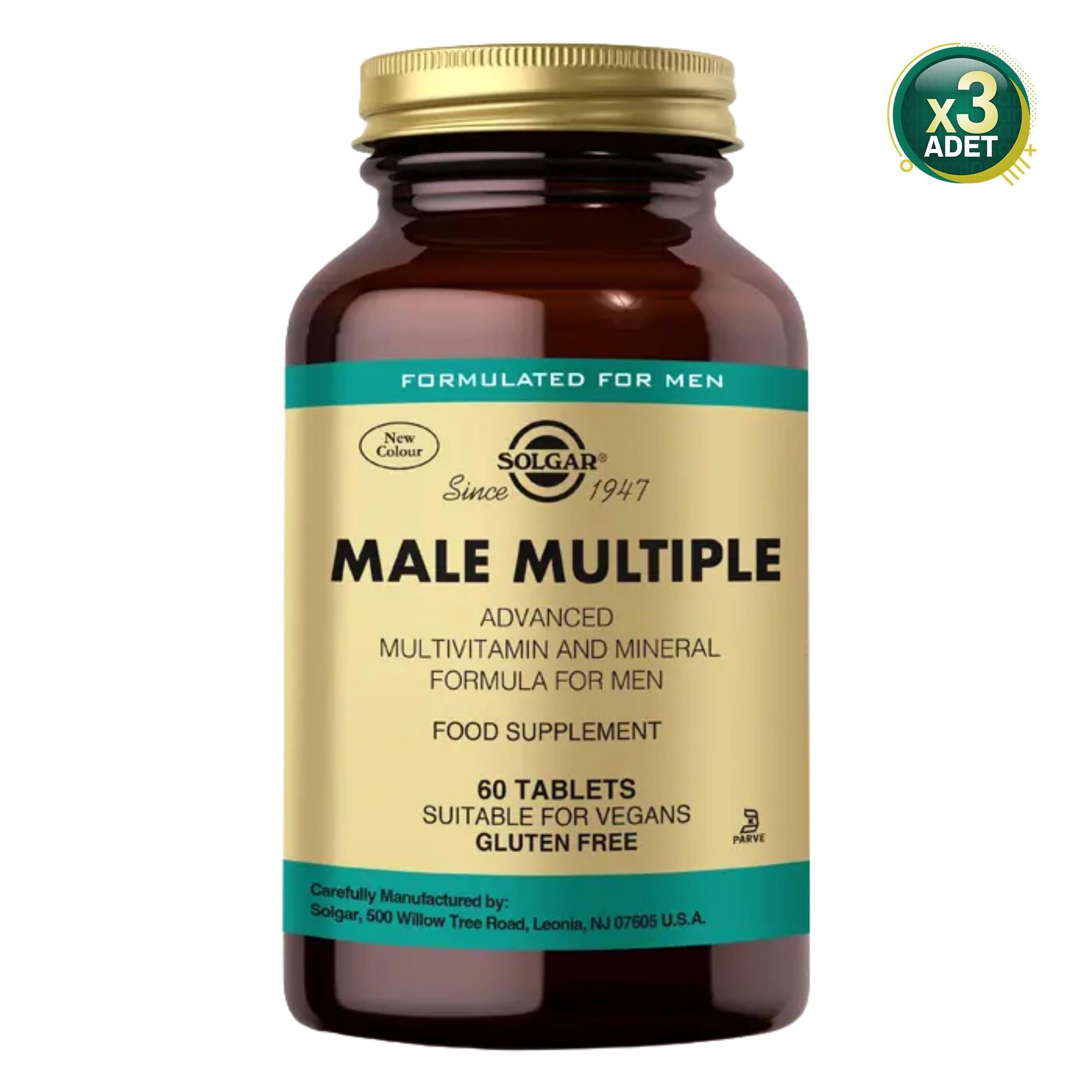 Solgar Male Multiple Multivitamin 60 Tablet 3 Adet