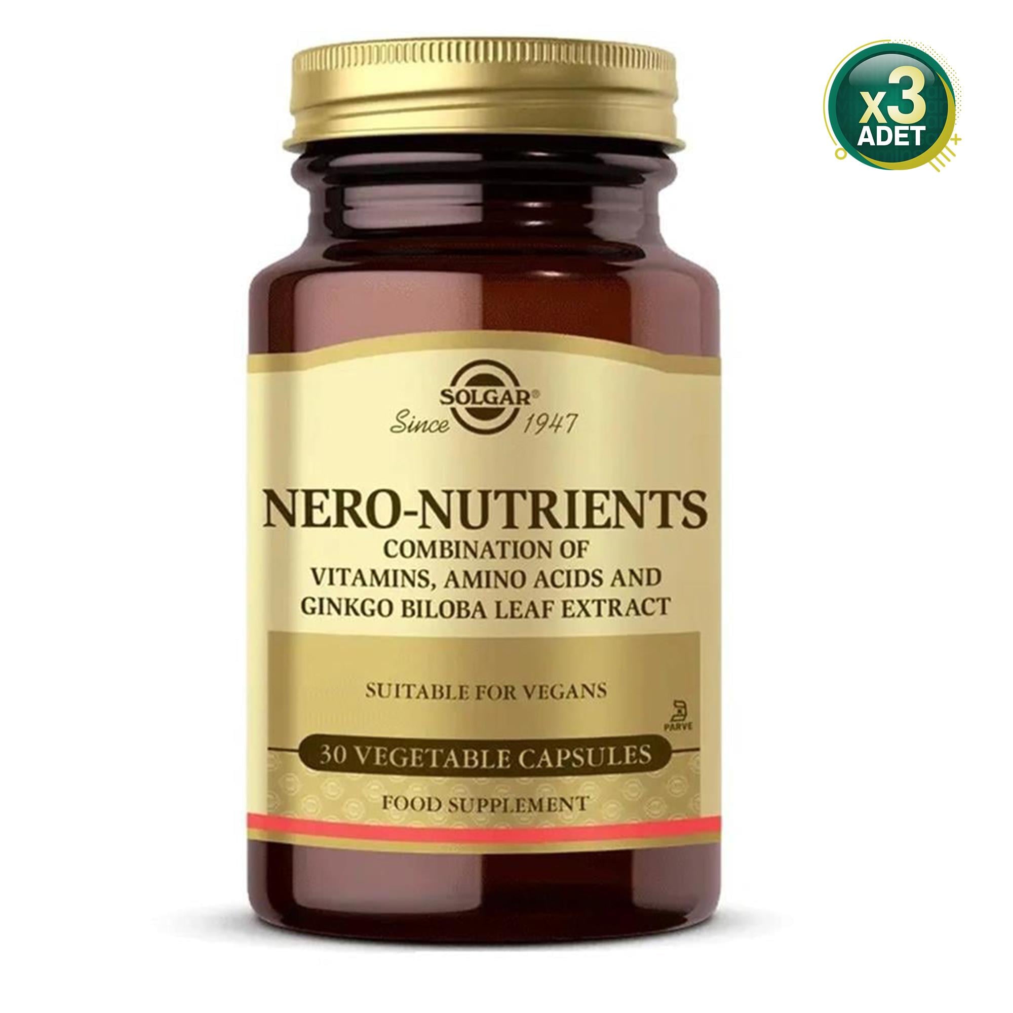 Solgar Nero Nutrients 30 Kapsül 3 Adet