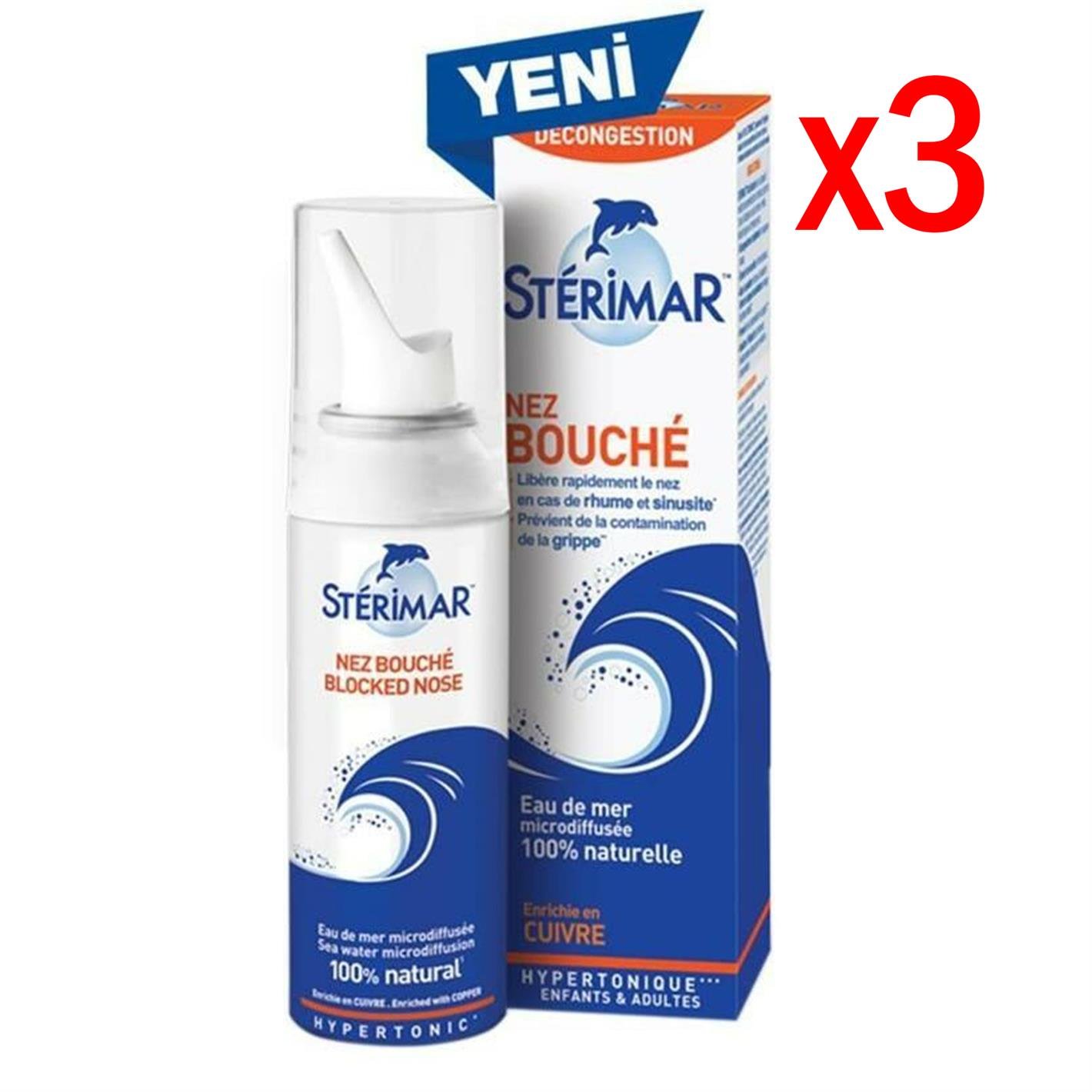 Sterimar Blocked Nose Hipertonik 100 ml 3 Adet
